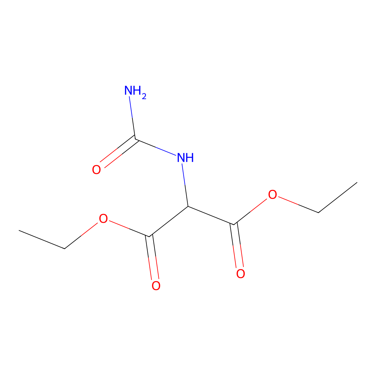 Diethyl ureidomalonate molecular structure, CAS 500880-58-0