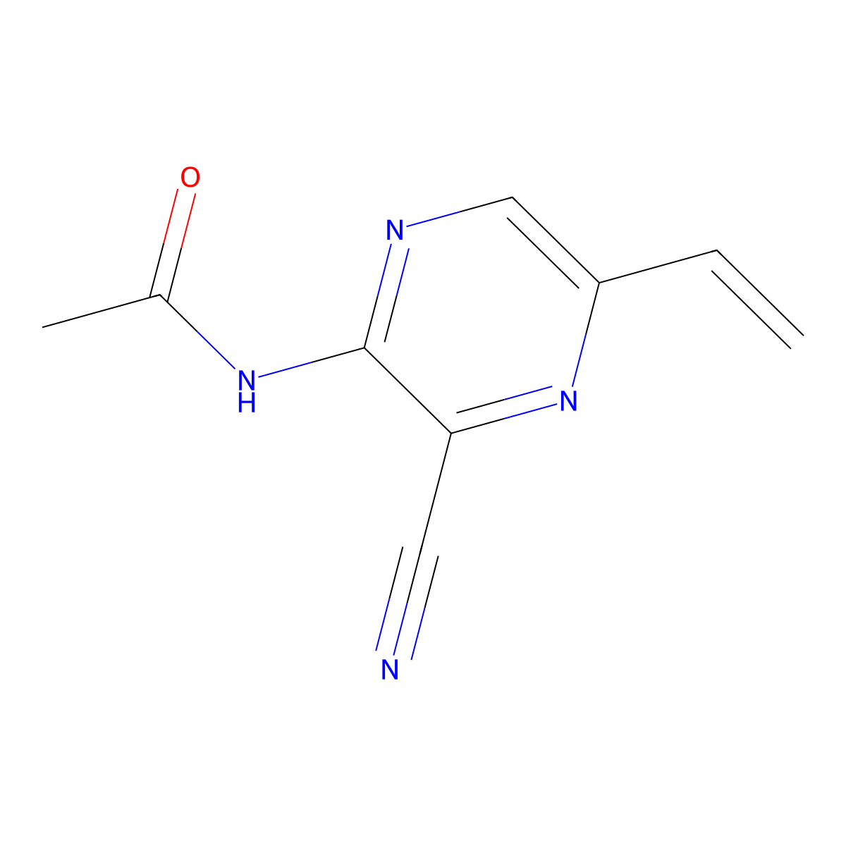 N-(3-Cyano-5-ethenylpyrazinyl)acetamide molecular structure, CAS 500885-59-6