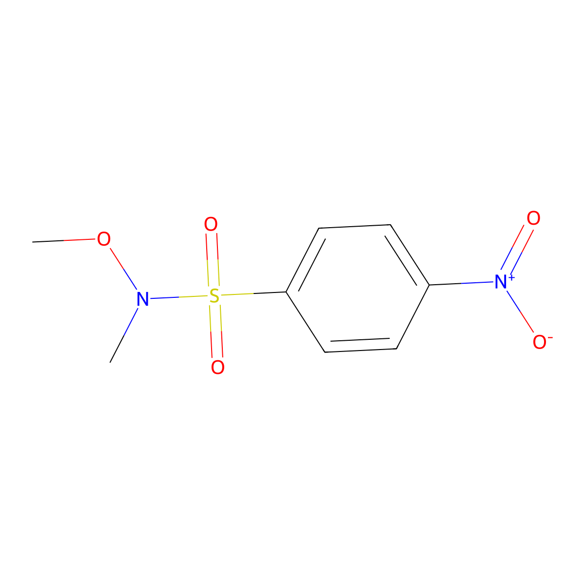 N-methoxy-N-methyl-4-nitrobenzenesulfonamide molecular structure, CAS 500887-46-7