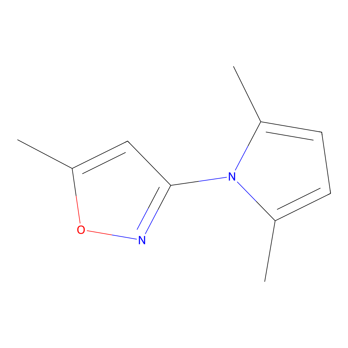 3-(2,5-dimethyl-1H-pyrrol-1-yl)-5-methylisoxazole molecular structure, CAS 500891-79-2