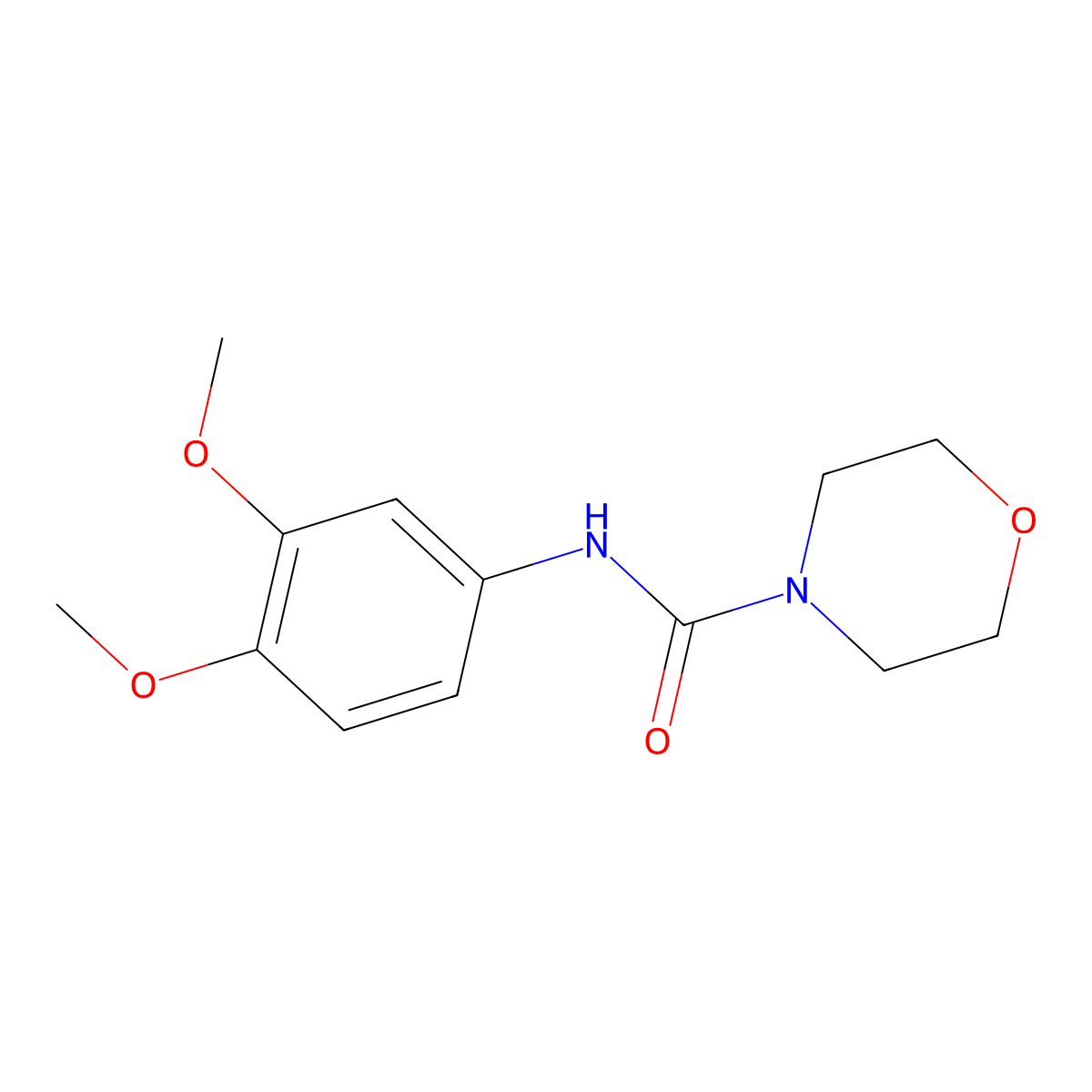 N-(3,4-dimethoxyphenyl)morpholine-4-carboxamide molecular structure, CAS 500892-98-8