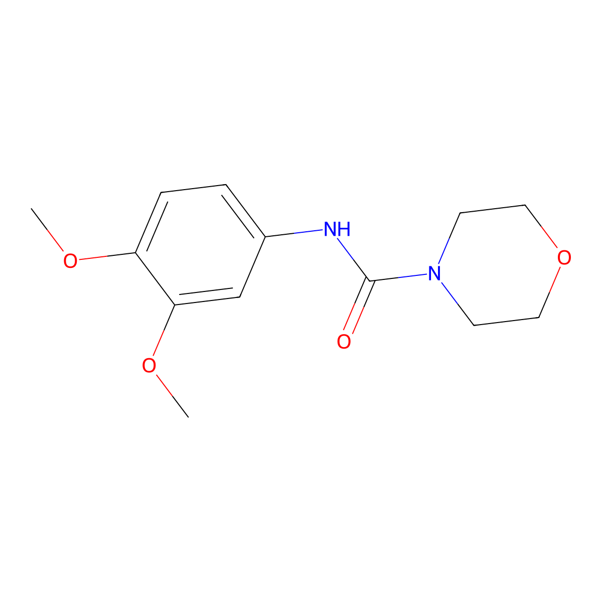 N-(3,4-dimethoxyphenyl)morpholine-4-carboxamide molecular structure, CAS 500892-98-8