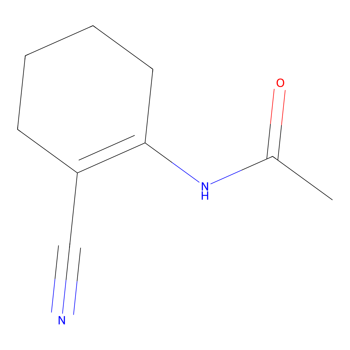 N-(2-Cyano-cyclohex-1-enyl)-acetamide molecular structure, CAS 500896-58-2