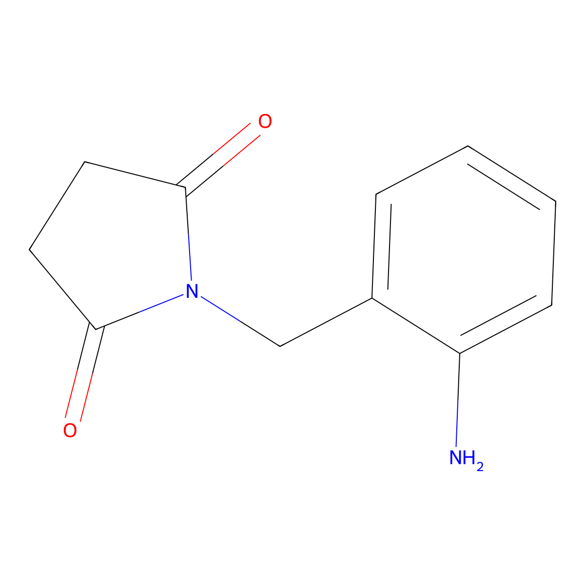 1-[(2-Aminophenyl)methyl]pyrrolidine-2,5-dione molecular structure, CAS 500896-60-6