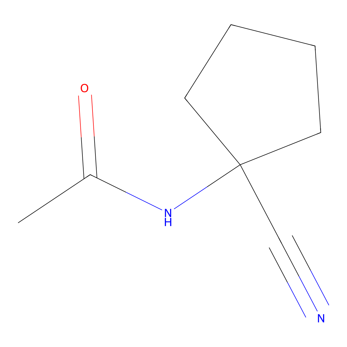 Acetamide, N-(1-cyanocyclopentyl)- molecular structure, CAS 5009-09-6