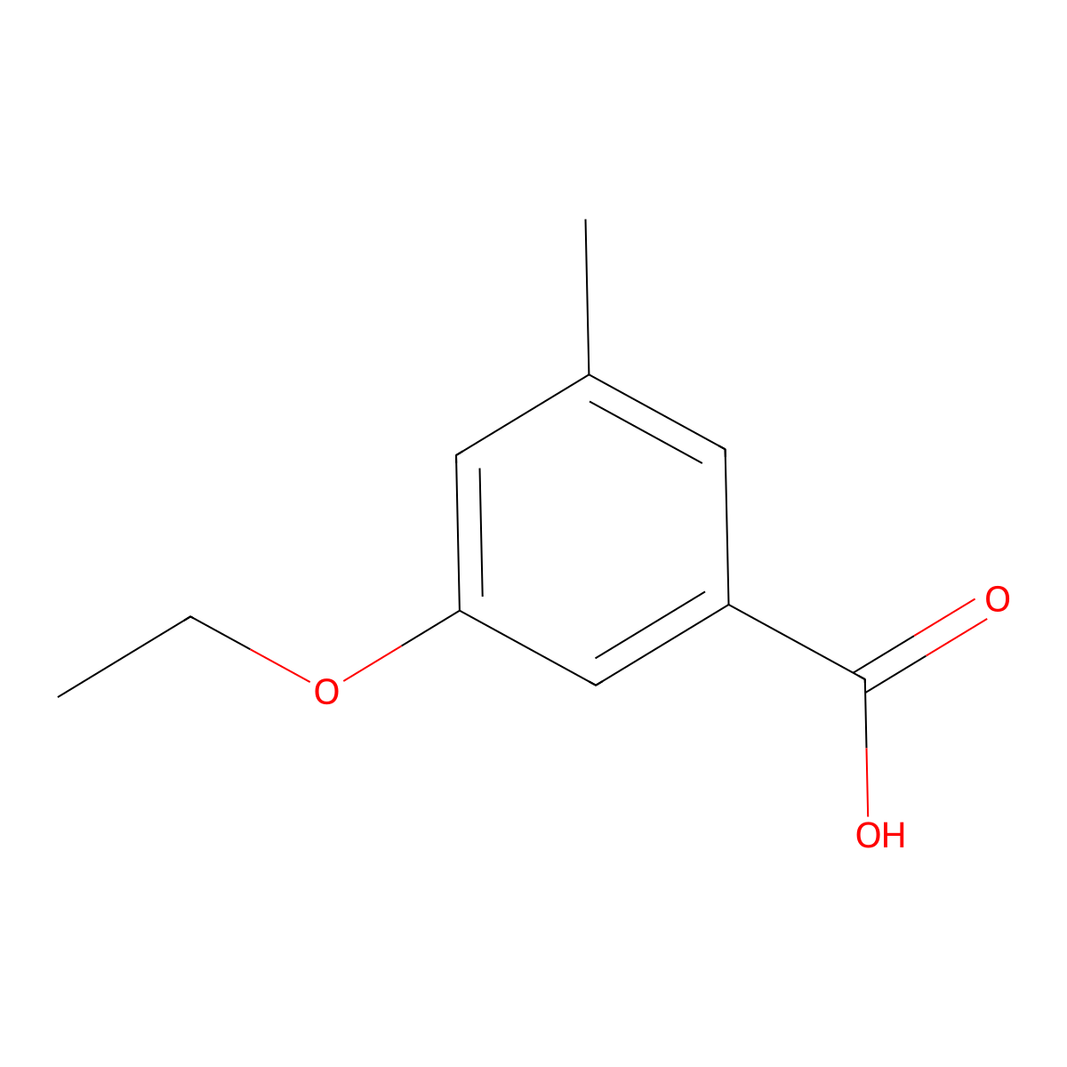 3-Ethoxy-5-methylbenzoic acid molecular structure, CAS 500901-64-4