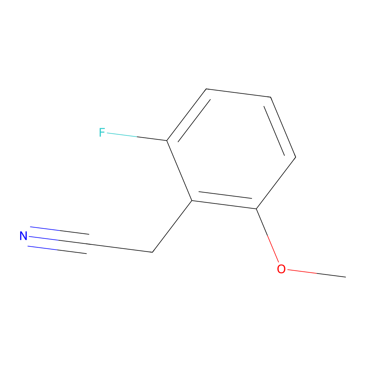 2-(2-Fluoro-6-methoxyphenyl)acetonitrile molecular structure, CAS 500912-18-5