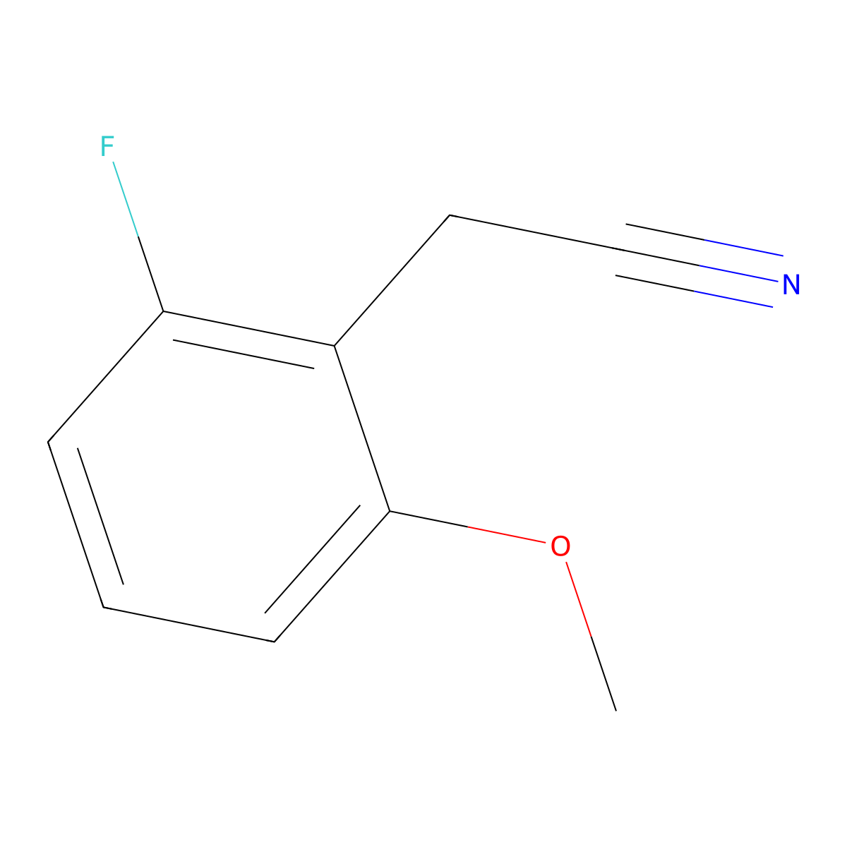 2-(2-Fluoro-6-methoxyphenyl)acetonitrile molecular structure, CAS 500912-18-5