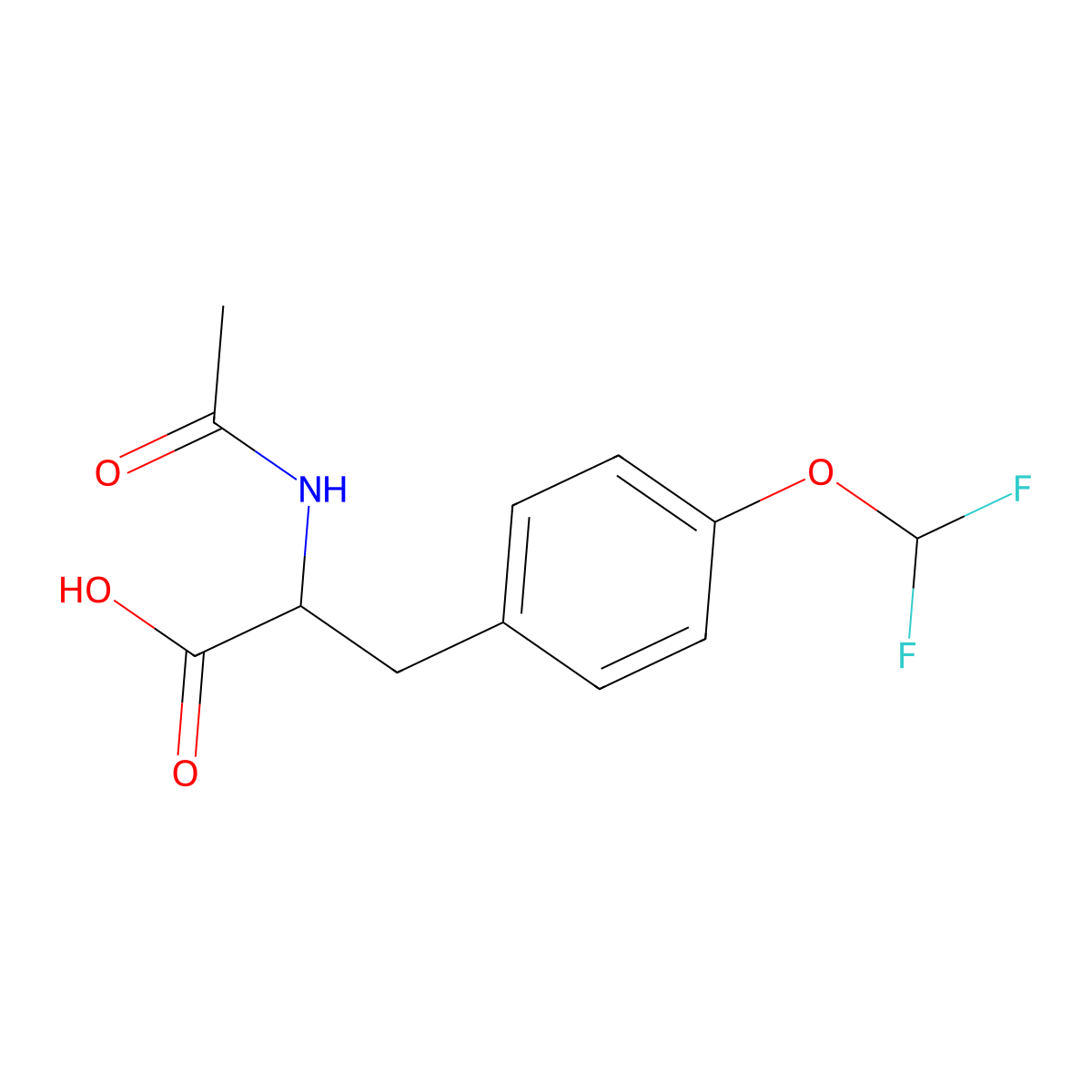 (2S)-3-[4-(difluoromethoxy)phenyl]-2-acetamidopropanoic acid molecular structure, CAS 500912-20-9