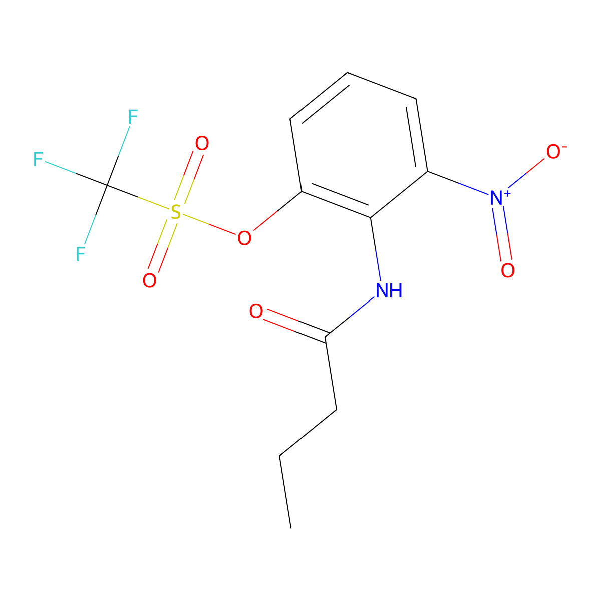 2-Butyramido-3-nitrophenyl trifluoromethanesulfonate molecular structure, CAS 500991-98-0