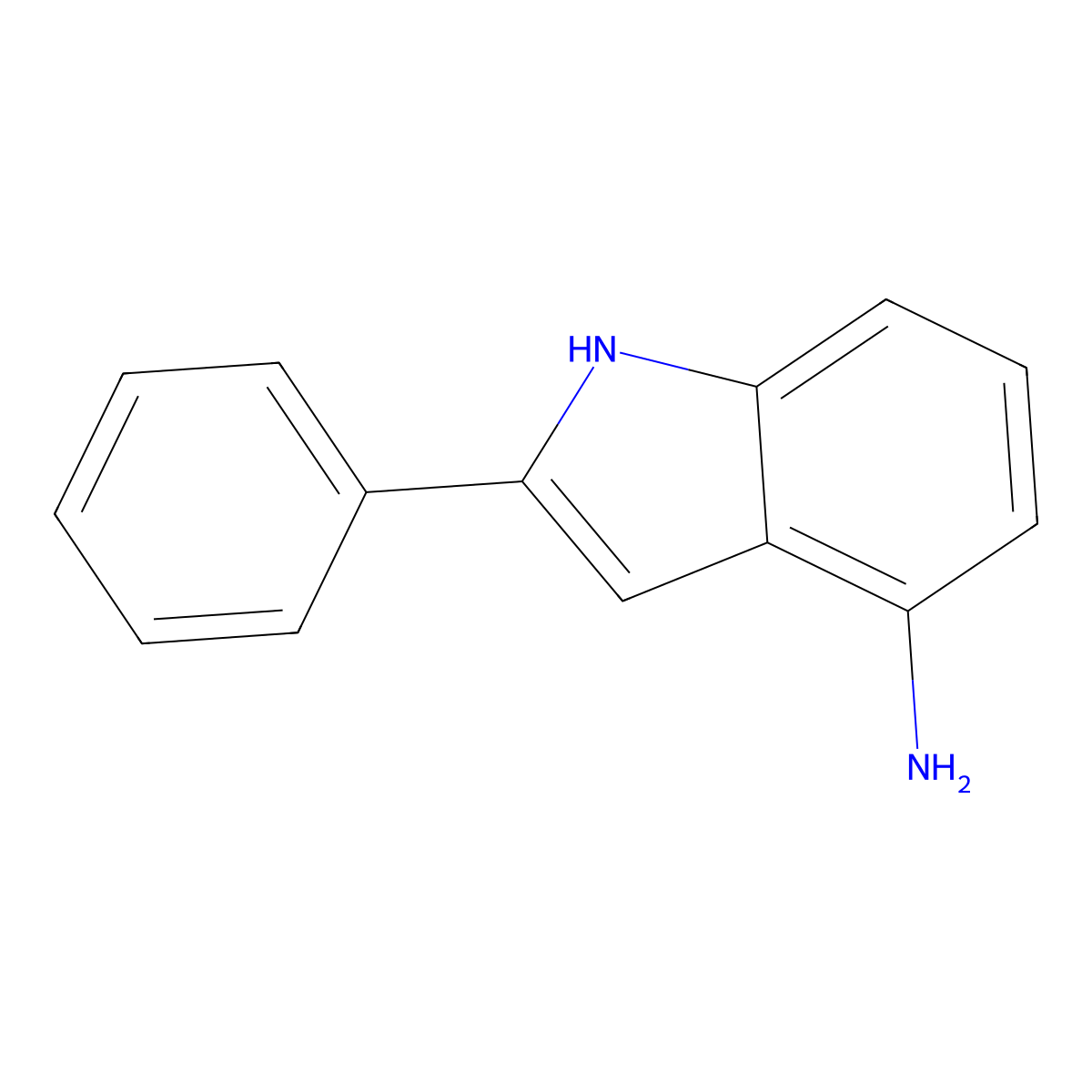 2-phenyl-1H-indol-4-amine molecular structure, CAS 500992-25-6