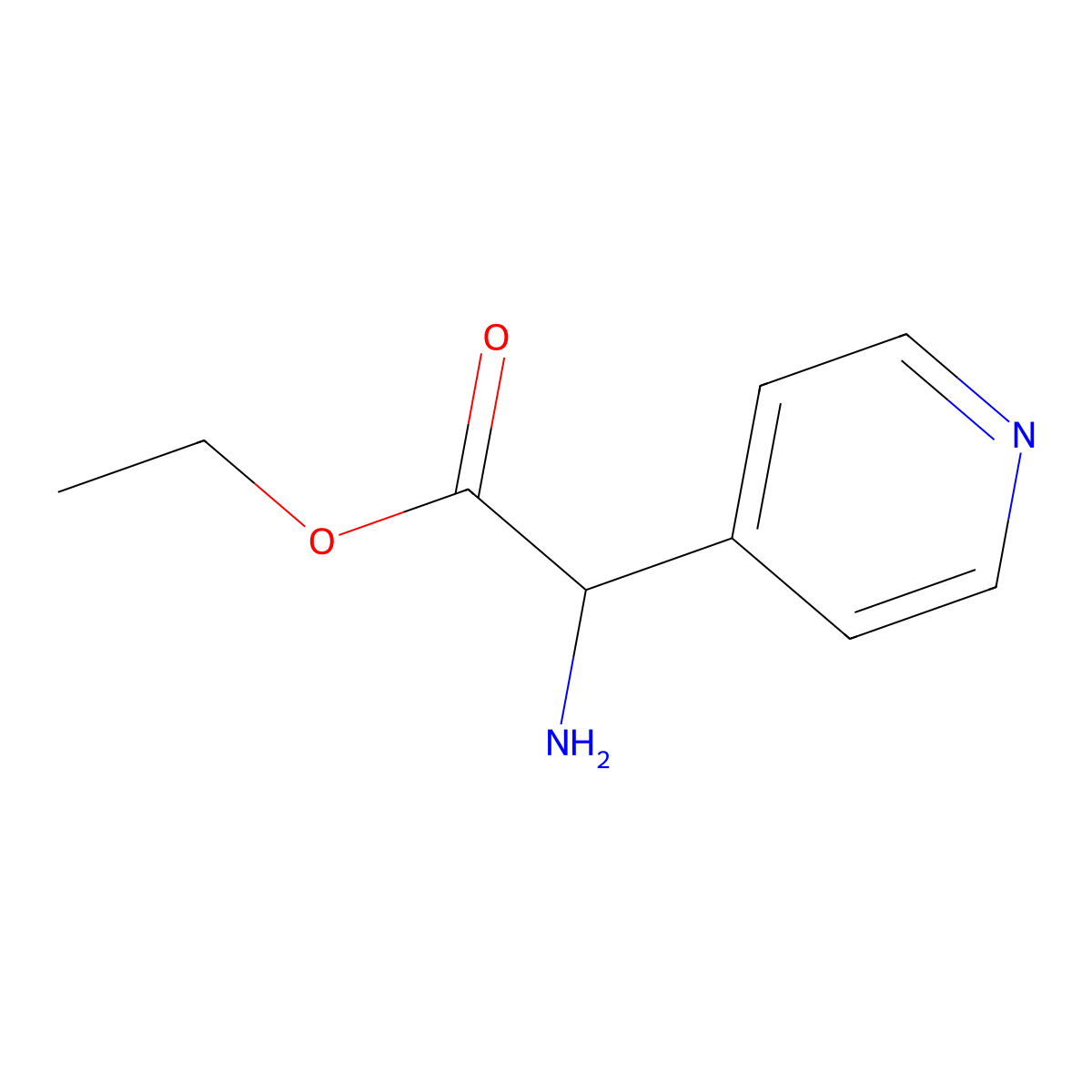 Ethyl 2-amino-2-(pyridin-4-YL)acetate molecular structure, CAS 500993-03-3