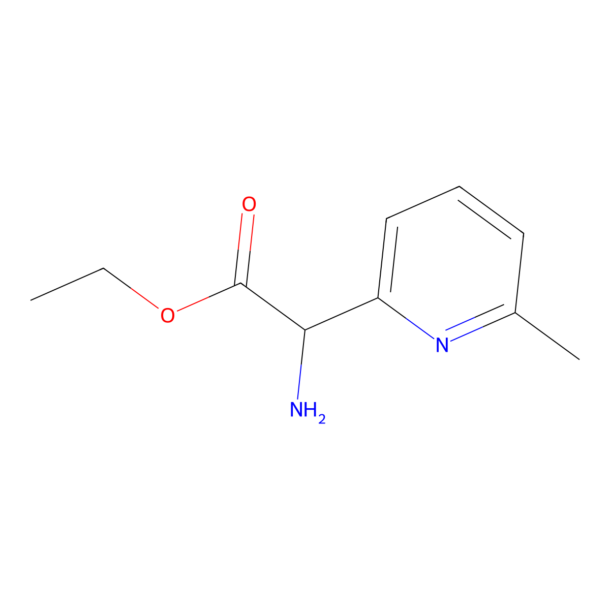 Ethyl 2-amino-2-(6-methylpyridin-2-yl)acetate molecular structure, CAS 500993-07-7
