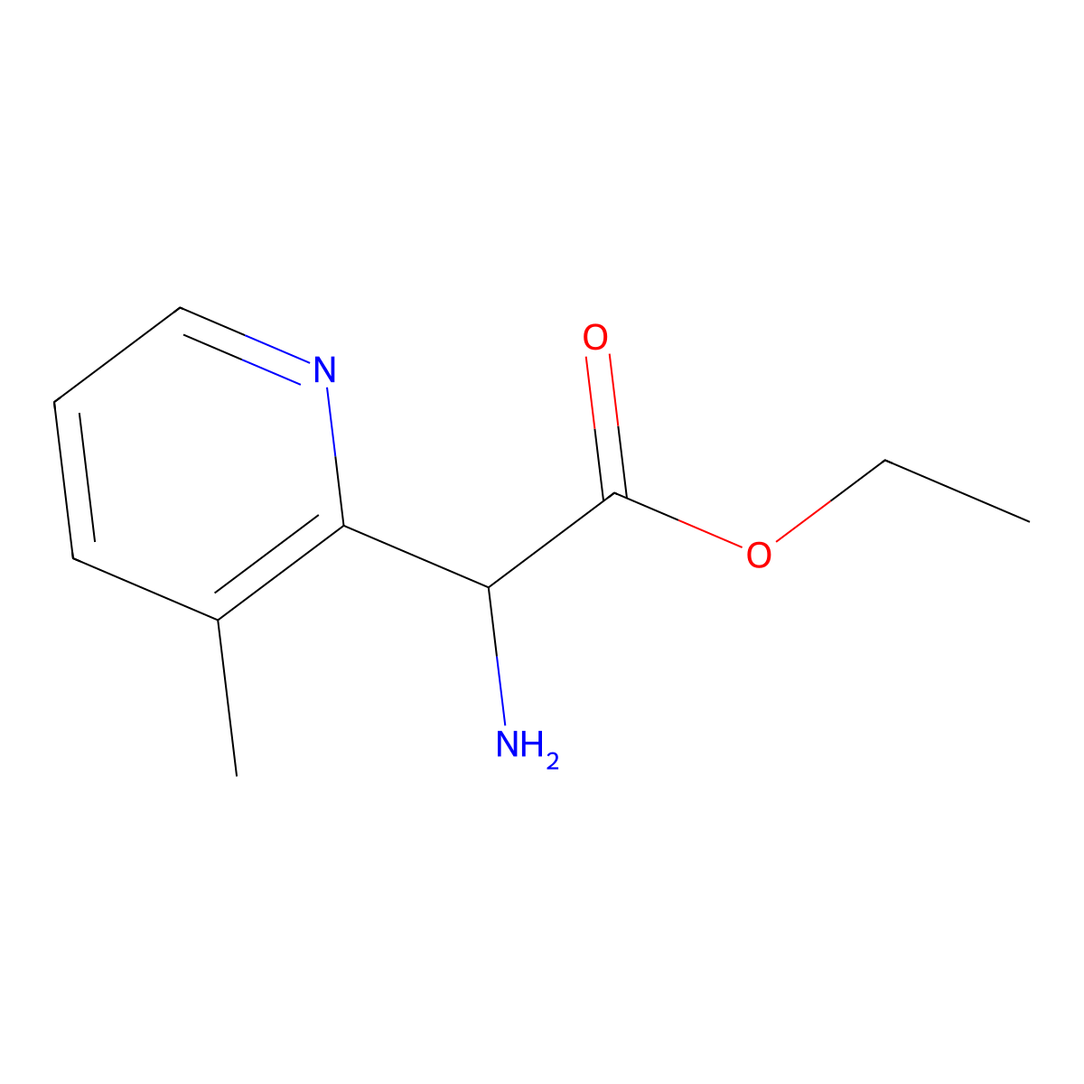 Ethyl 2-amino-2-(3-methylpyridin-2-yl)acetate molecular structure, CAS 500993-12-4