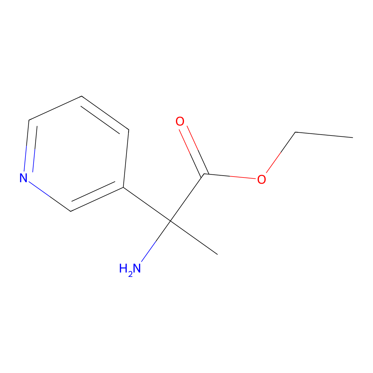 Ethyl 2-amino-2-(pyridin-3-yl)propanoate molecular structure, CAS 500993-14-6
