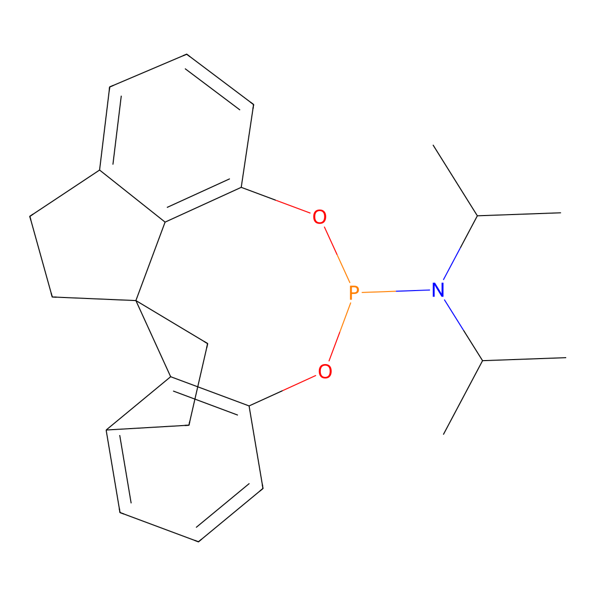 (11aR)-N,N-Diisopropyl-4,5,6,7-tetrahydrodiindeno[7,1-de:1',7'-fg][1,3,2]dioxaphosphocin-12-amine molecular structure, CAS 500997-67-1