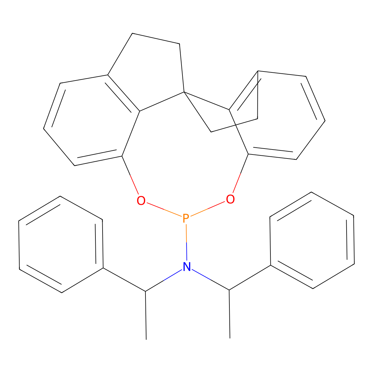 (11aS)-10,11,12,13-Tetrahydrodiindeno[7,1-de:1',7'-fg][1,3,2]dioxaphosphocin-5-bis[(R)-1-phenylethyl]amine , (Sa,R)-SIPHOS-PE molecular structure, CAS 500997-70-6