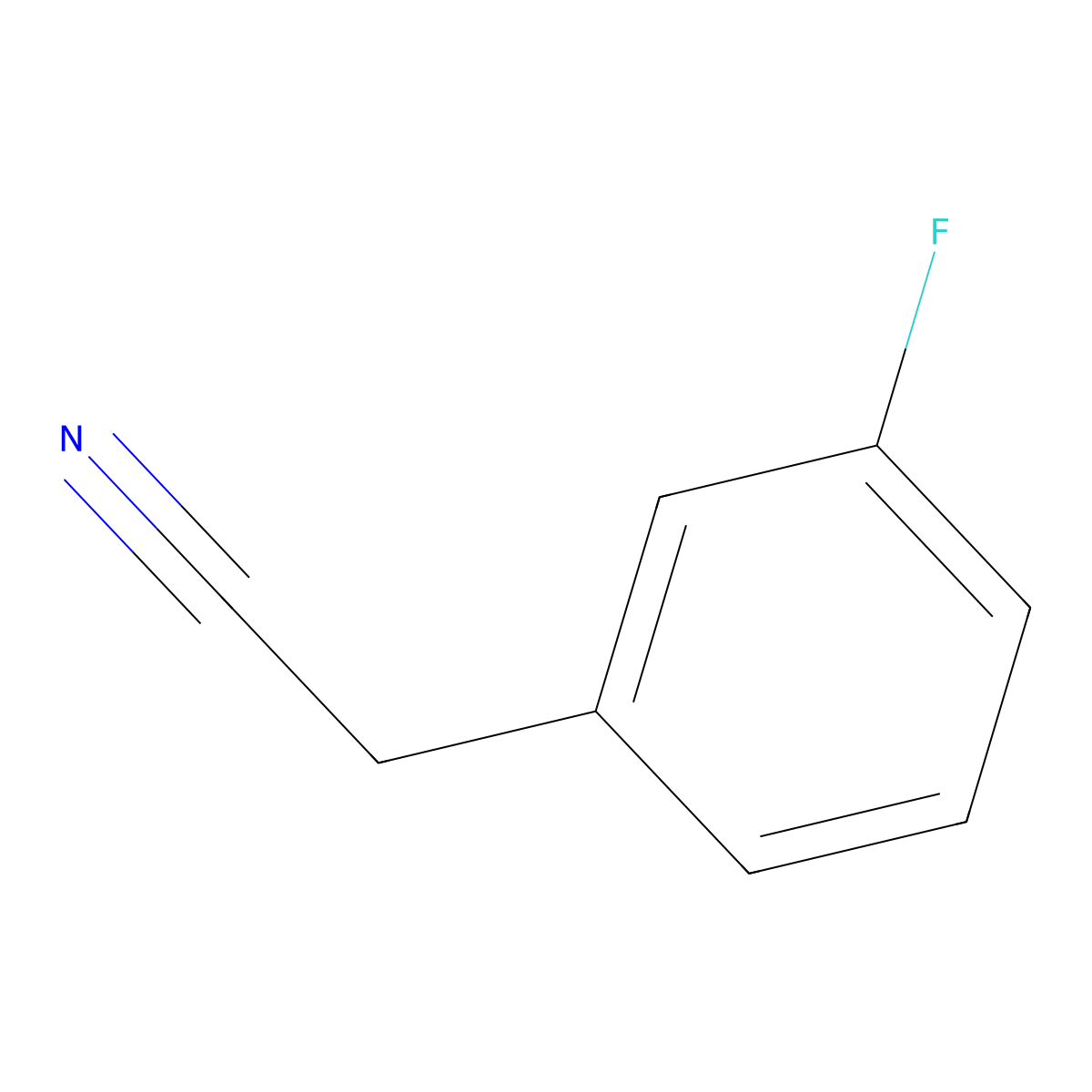 Benzeneacetonitrile, 3-fluoro- molecular structure, CAS 501-00-8