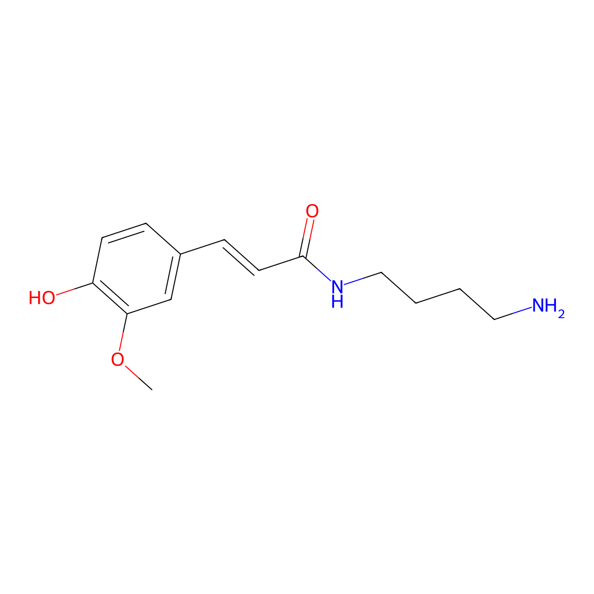 Feruloylputrescine molecular structure, CAS 501-13-3