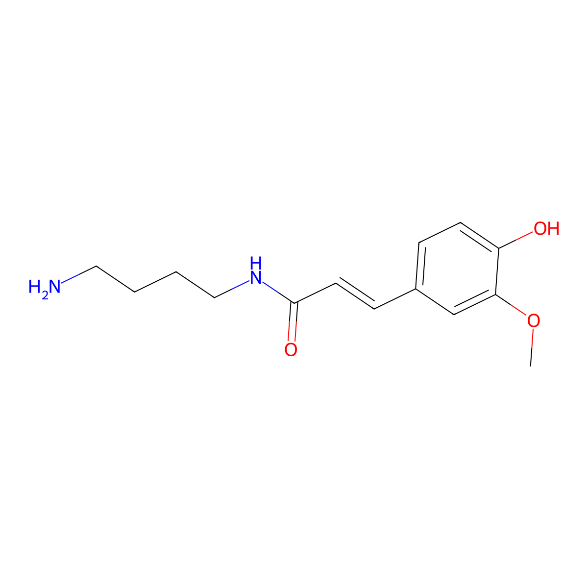 Feruloylputrescine molecular structure, CAS 501-13-3