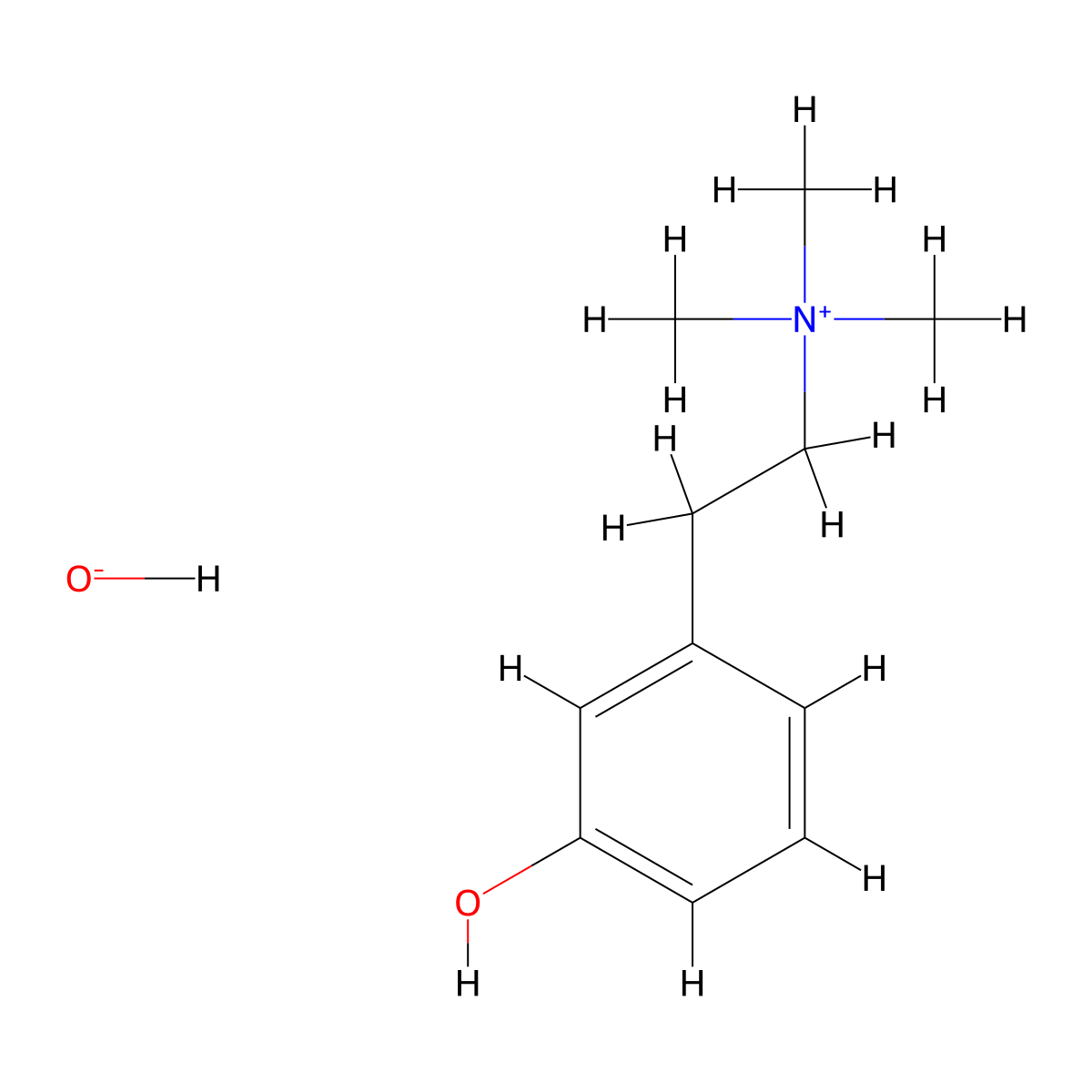 Ammonium, (m-hydroxyphenethyl)trimethyl-, hydroxide molecular structure, CAS 501-22-4