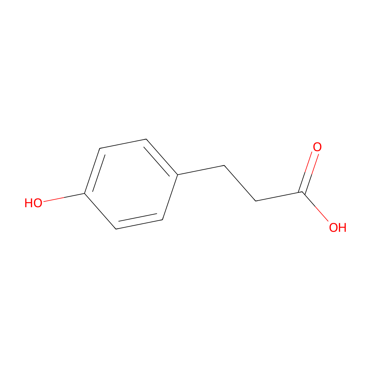 3-(4-Hydroxyphenyl)propionic acid molecular structure, CAS 501-97-3