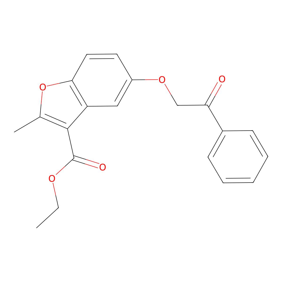 Ethyl 2-methyl-5-(2-oxo-2-phenylethoxy)-1-benzofuran-3-carboxylate molecular structure, CAS 5010-45-7