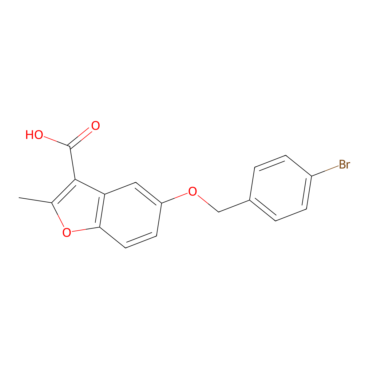 5-[(4-Bromophenyl)methoxy]-2-methyl-1-benzofuran-3-carboxylic acid molecular structure, CAS 5010-56-0