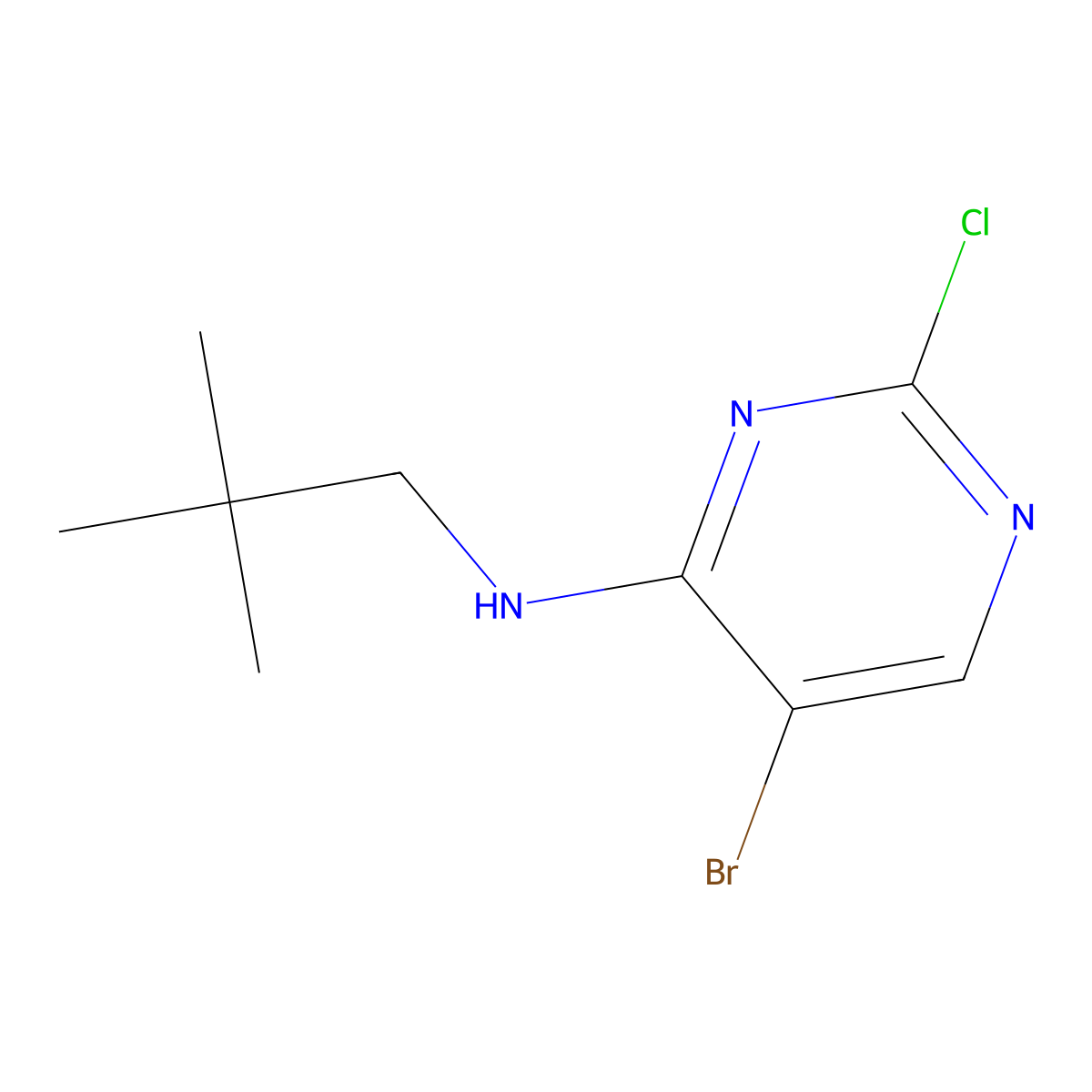 5-Bromo-2-chloro-4-(neopentyl)aminopyrimidine molecular structure, CAS 501001-41-8