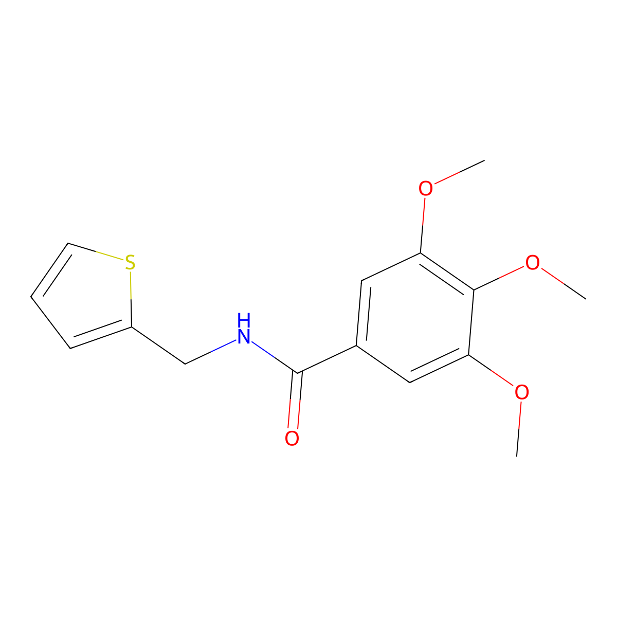 3,4,5-trimethoxy-N-(2-thienylmethyl)benzamide molecular structure, CAS 501002-77-3