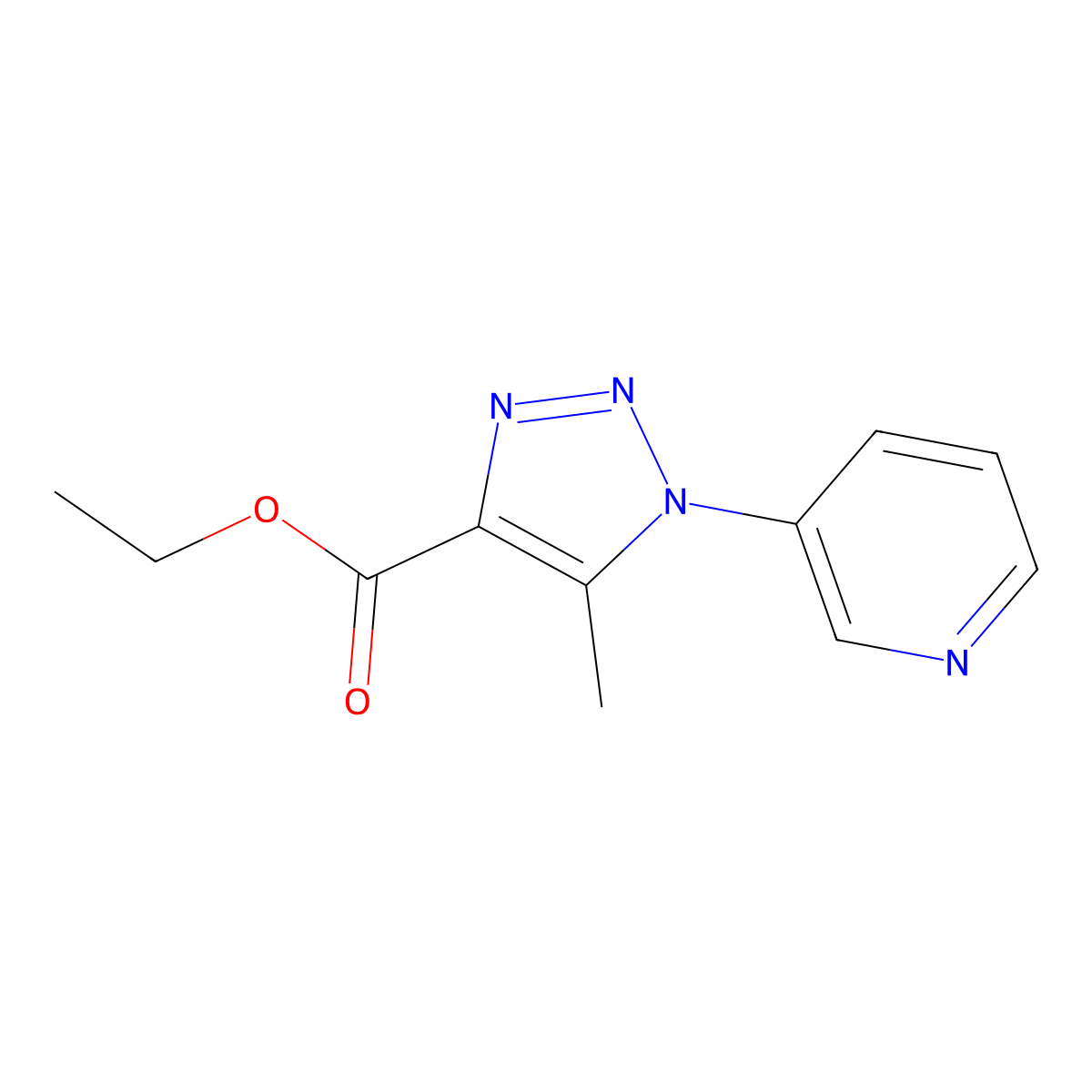 Ethyl 5-methyl-1-(3-pyridyl)-1,2,3-triazole-4-carboxylate molecular structure, CAS 501003-43-6
