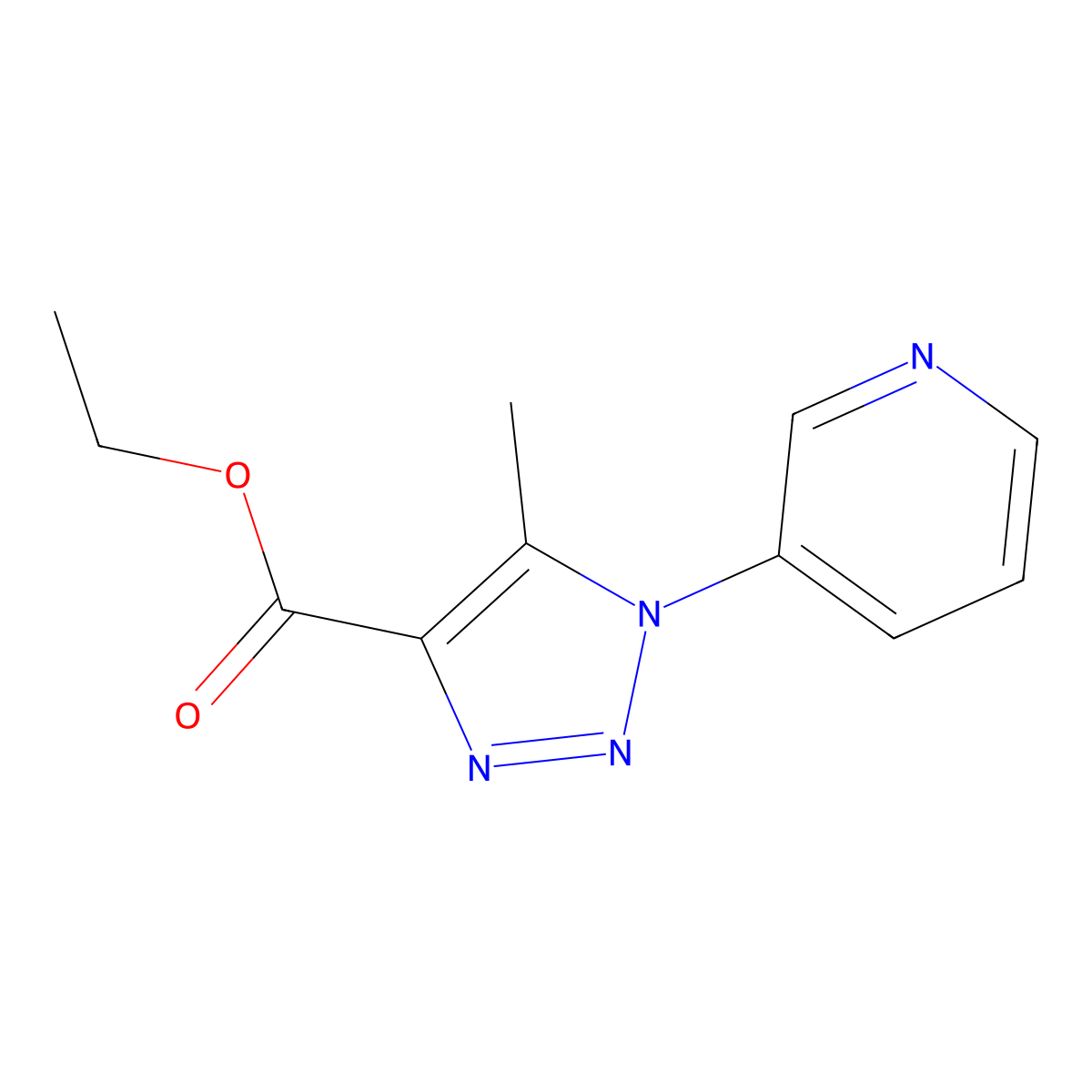 Ethyl 5-methyl-1-(3-pyridyl)-1,2,3-triazole-4-carboxylate molecular structure, CAS 501003-43-6