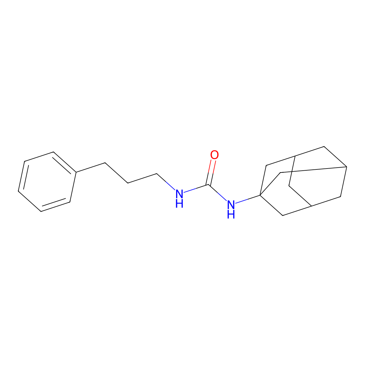 1-(1-Adamantyl)-3-(3-phenylpropyl)urea molecular structure, CAS 501004-04-2