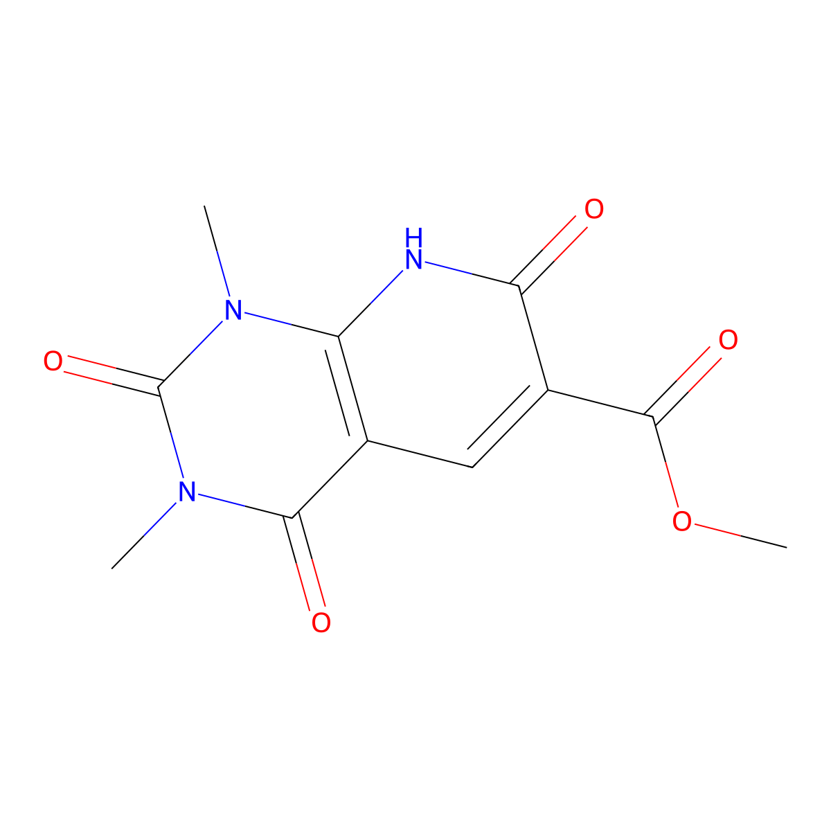 Methyl 1,3-dimethyl-2,4,7-trioxo-1,2,3,4,7,8-hexahydropyrido[2,3-d]pyrimidine-6-carboxylate molecular structure, CAS 501005-88-5