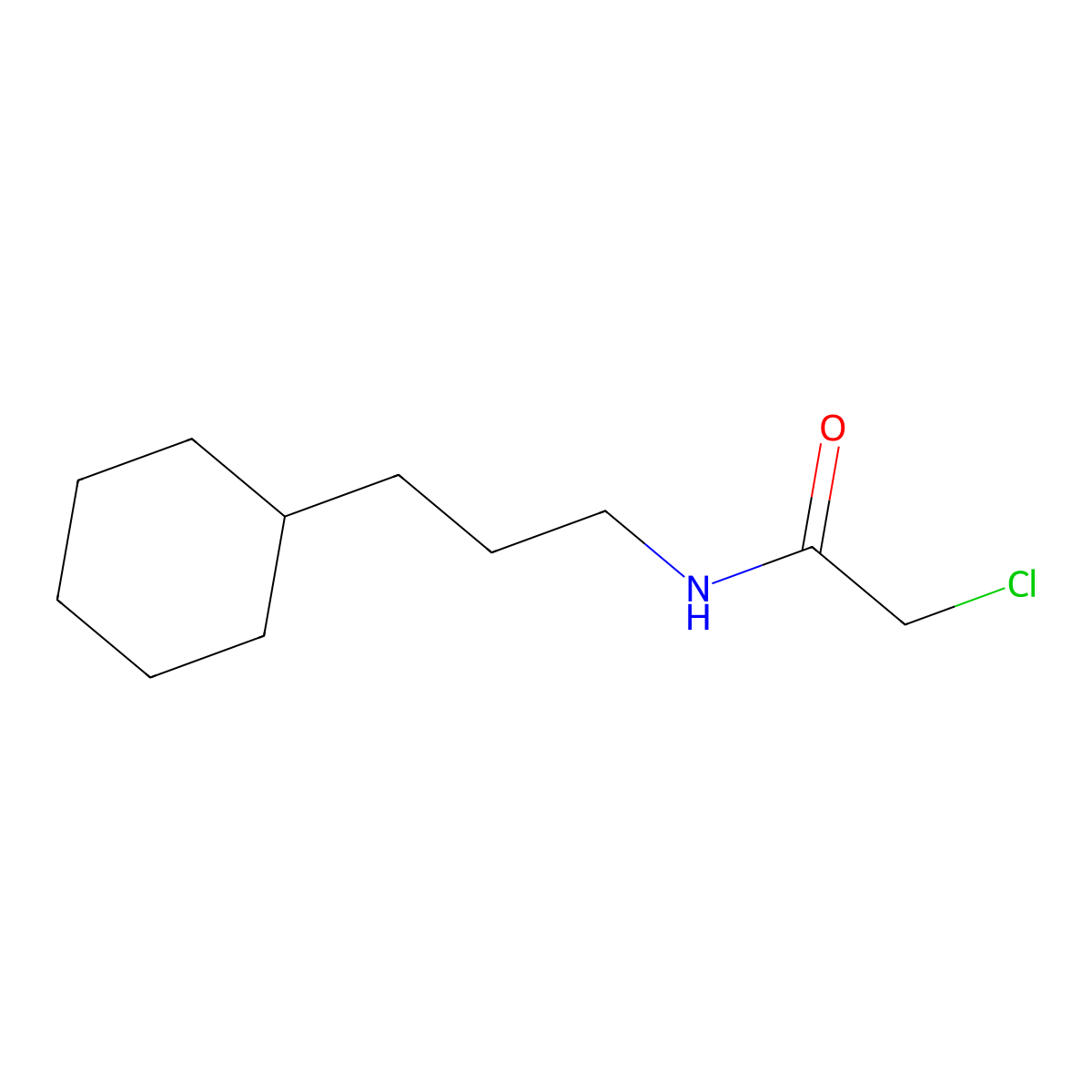 2-chloro-N-(3-cyclohexylpropyl)acetamide molecular structure, CAS 501008-00-0