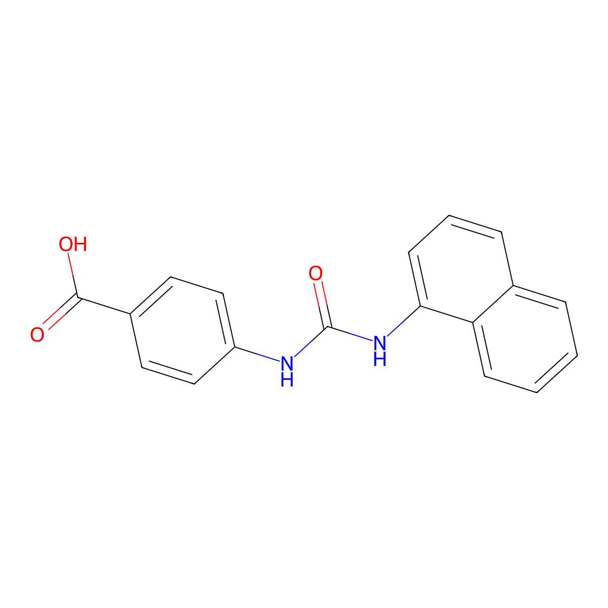 4-[[(1-Naphthalenylamino)carbonyl]amino]benzoic acid molecular structure, CAS 501008-88-4