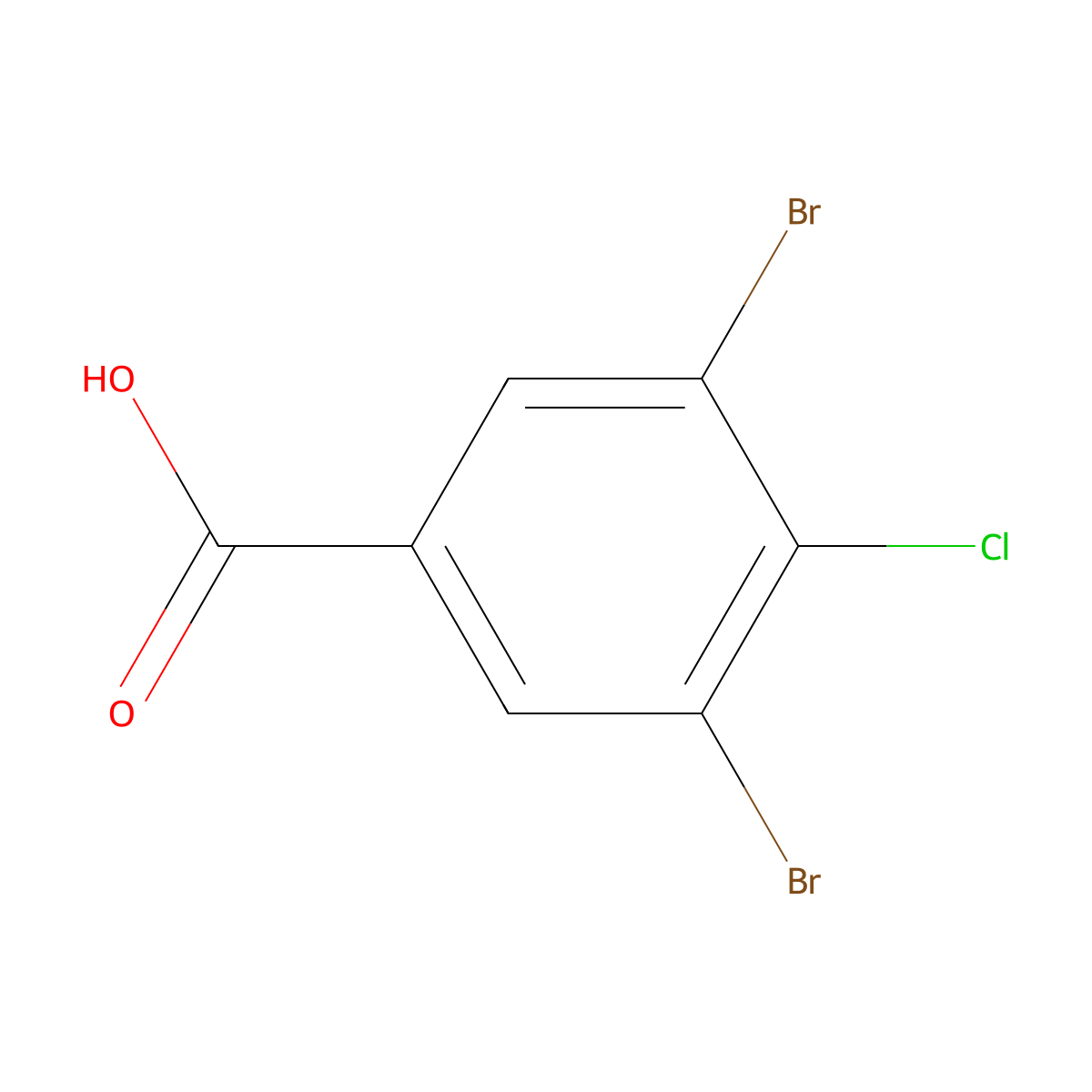 3,5-Dibromo-4-chlorobenzoic acid molecular structure, CAS 501009-13-8