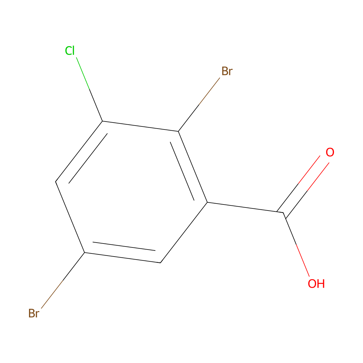 2,5-Dibromo-3-chlorobenzoic acid molecular structure, CAS 501009-15-0