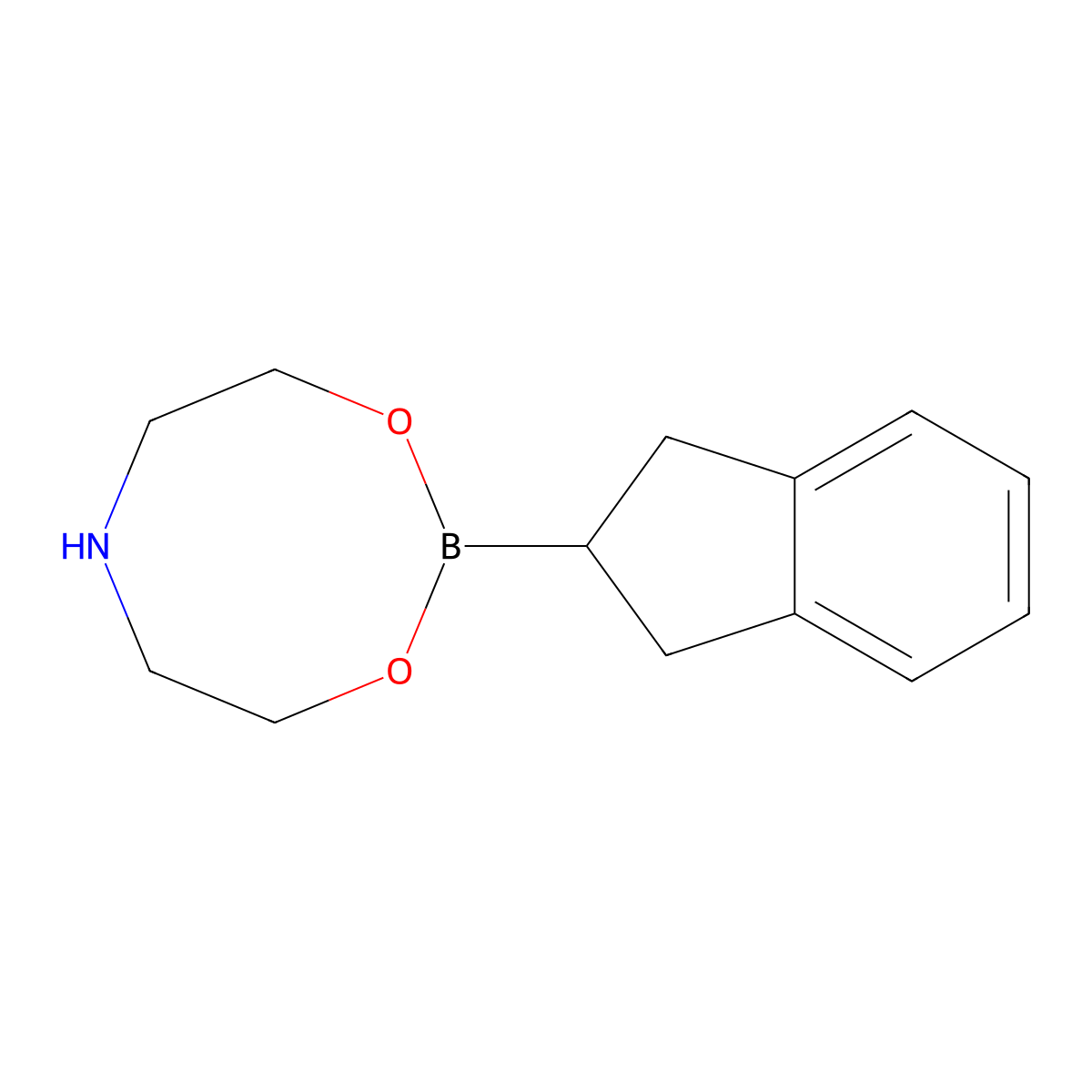 2-(2,3-dihydro-1H-inden-2-yl)-1,3,6,2-dioxazaborocane molecular structure, CAS 501014-44-4