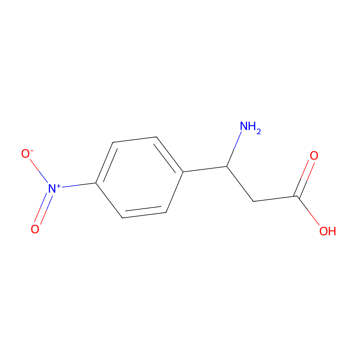 (s)-3-Amino-3-(4-nitrophenyl)propanoic acid molecular structure, CAS 501030-96-2