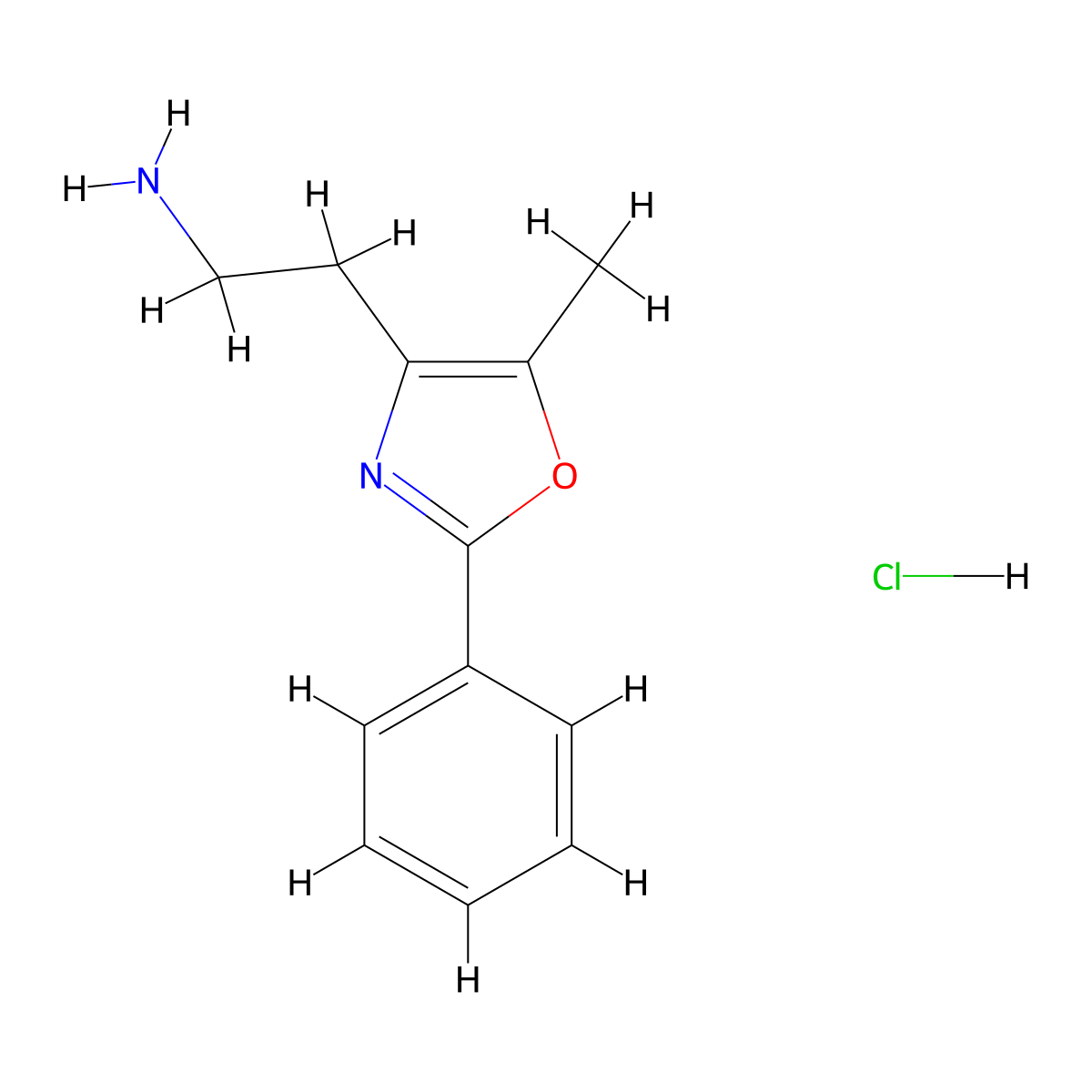 2-(5-Methyl-2-phenyl-1,3-oxazol-4-yl)ethan-1-amine hydrochloride molecular structure, CAS 501031-56-7