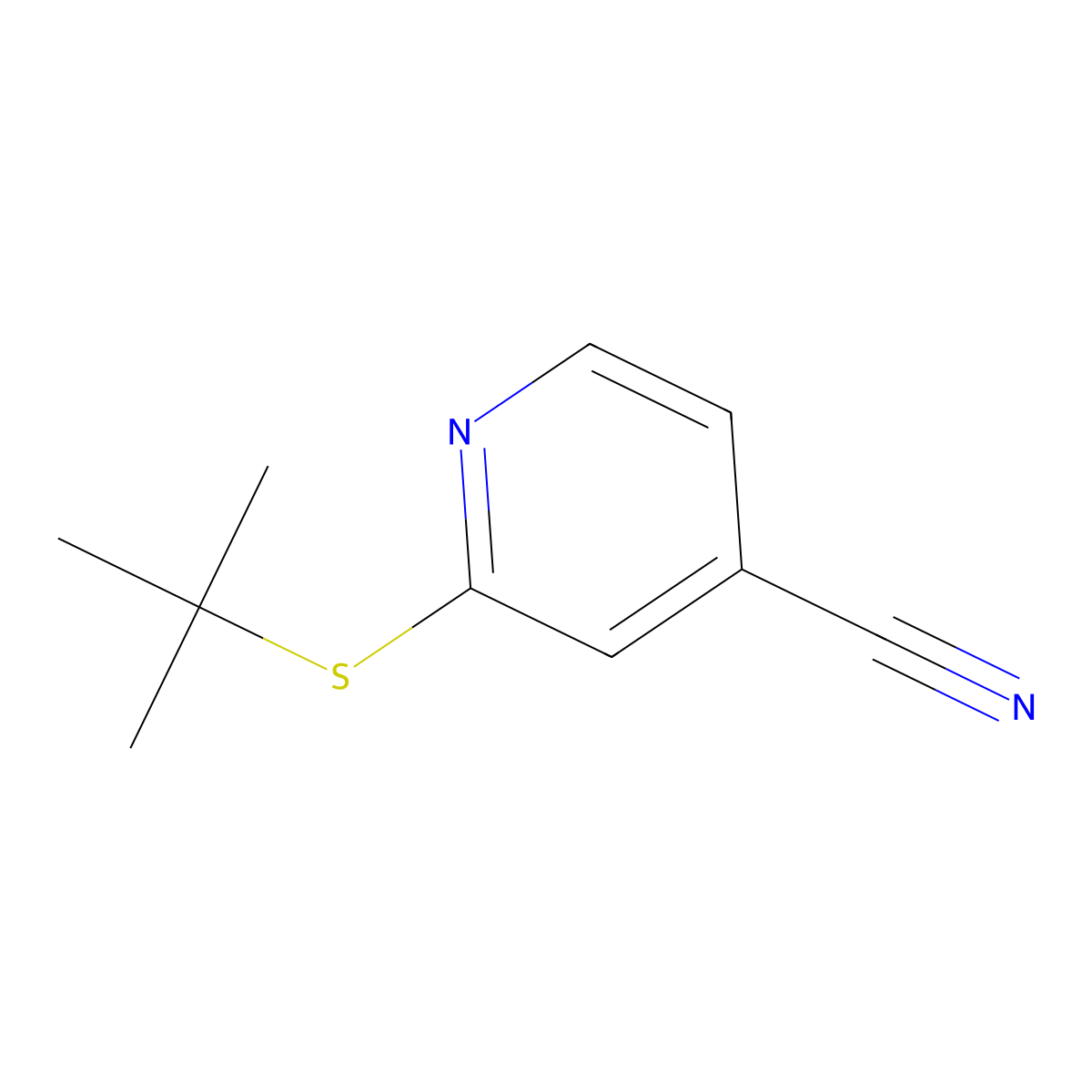 2-(Tert-butylsulfanyl)pyridine-4-carbonitrile molecular structure, CAS 501074-85-7