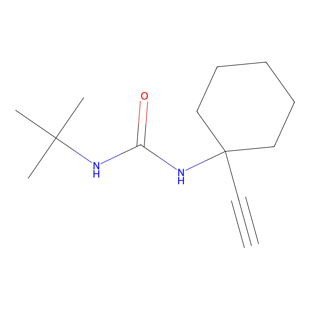 N-(tert-butyl)-N'-(1-ethynylcyclohexyl)urea molecular structure, CAS 501076-74-0
