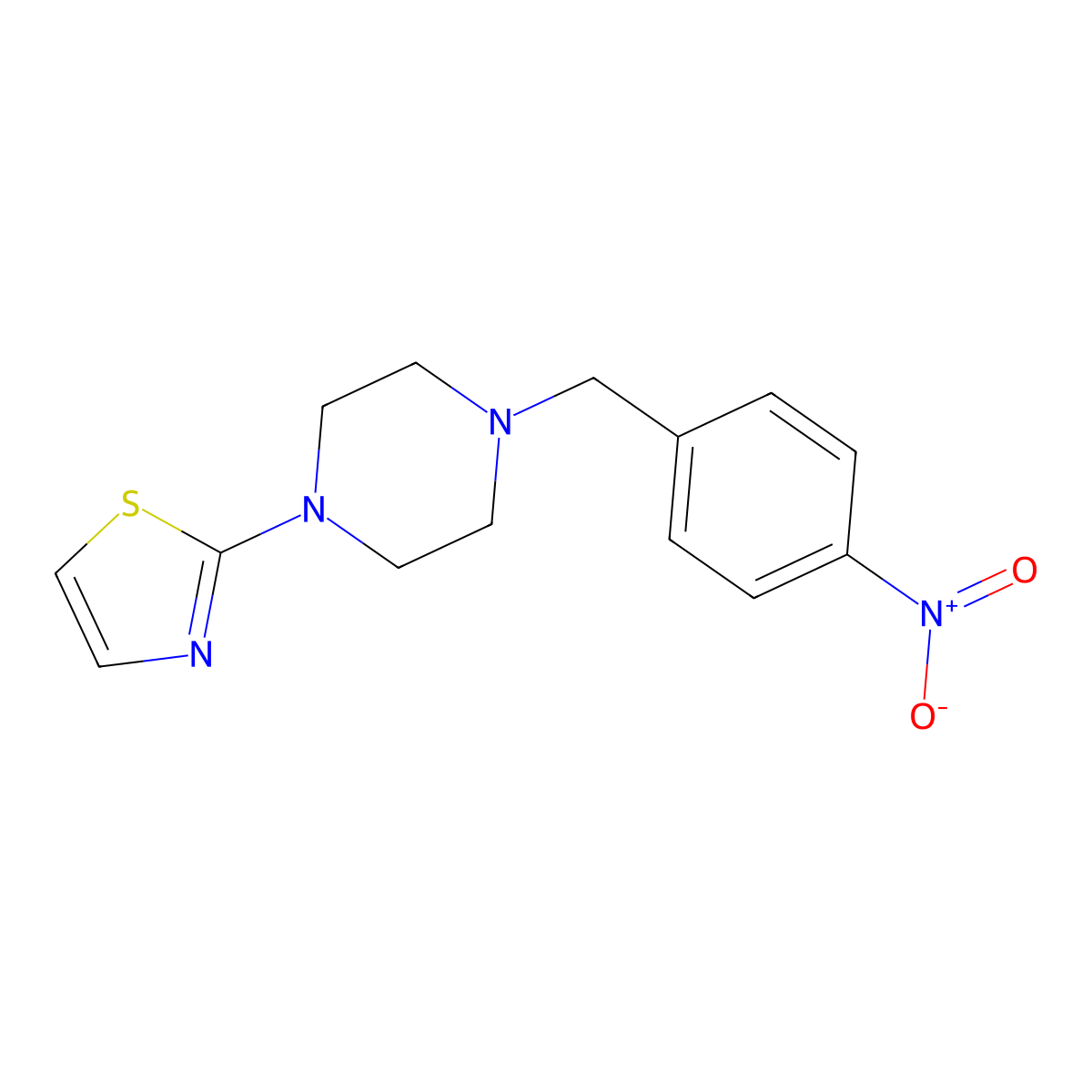 1-[(4-Nitrophenyl)methyl]-4-(1,3-thiazol-2-yl)piperazine molecular structure, CAS 501081-21-6