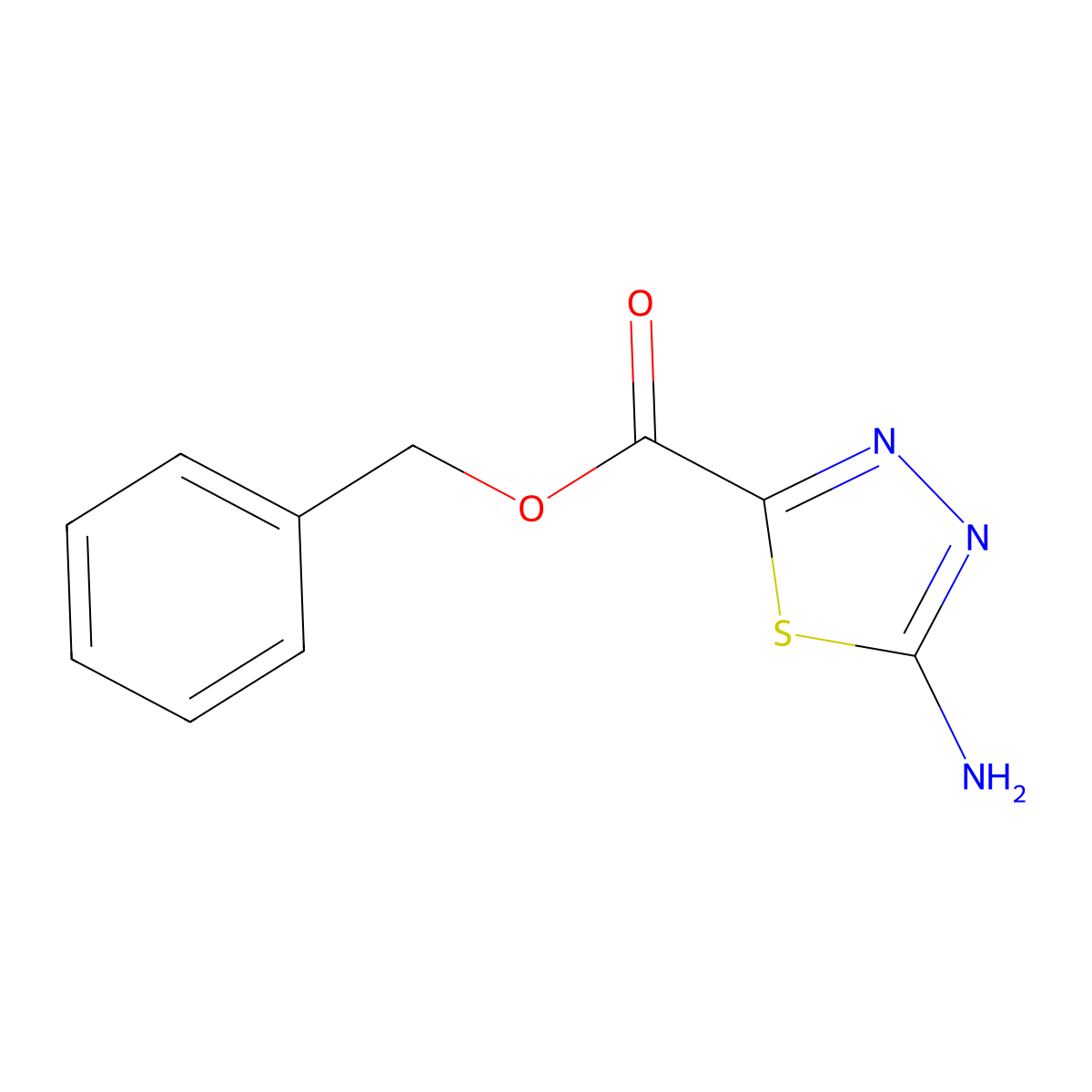Benzyl 5-amino-1,3,4-thiadiazole-2-carboxylate molecular structure, CAS 501082-58-2