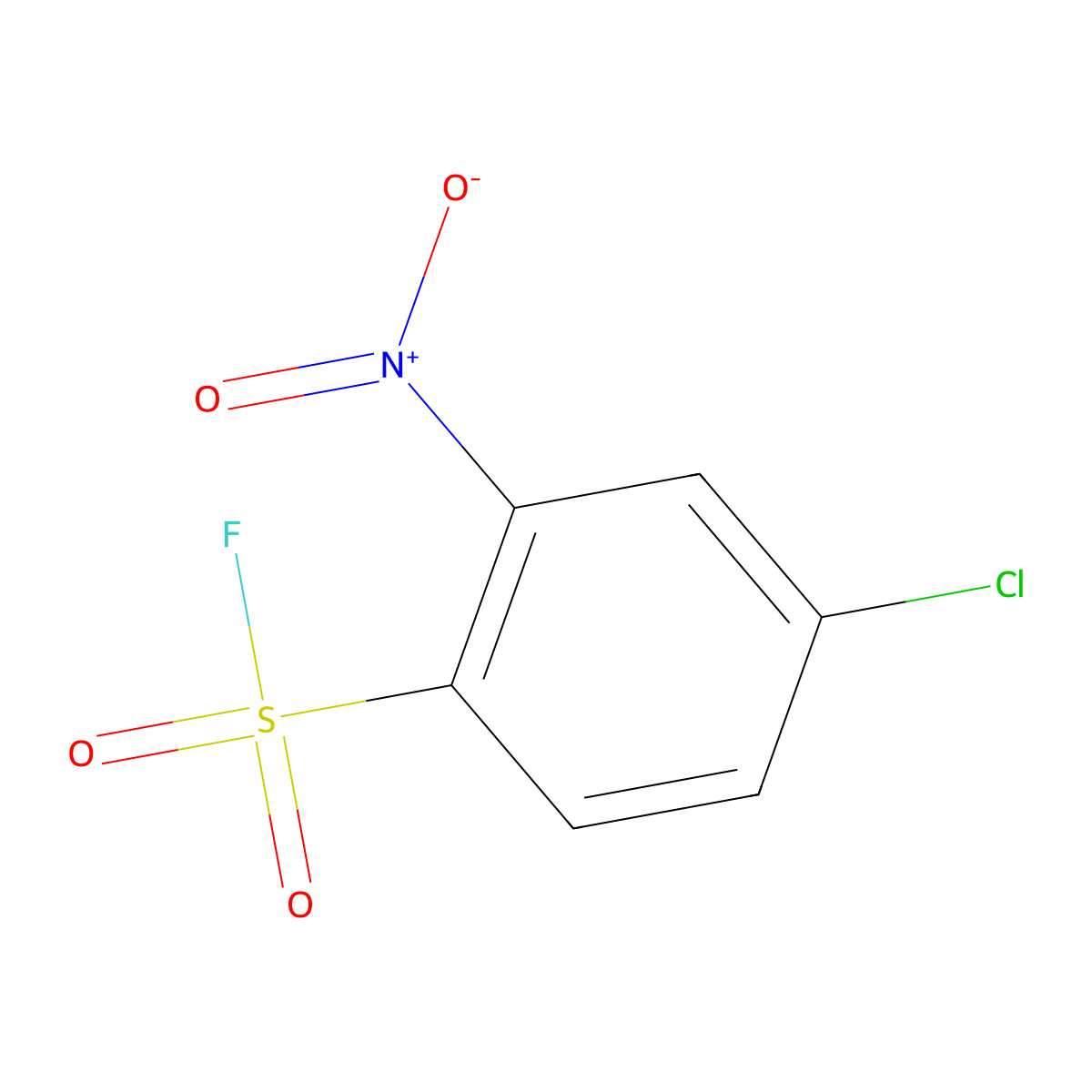 4-Chloro-2-nitrobenzene-1-sulfonyl fluoride molecular structure, CAS 501094-58-2