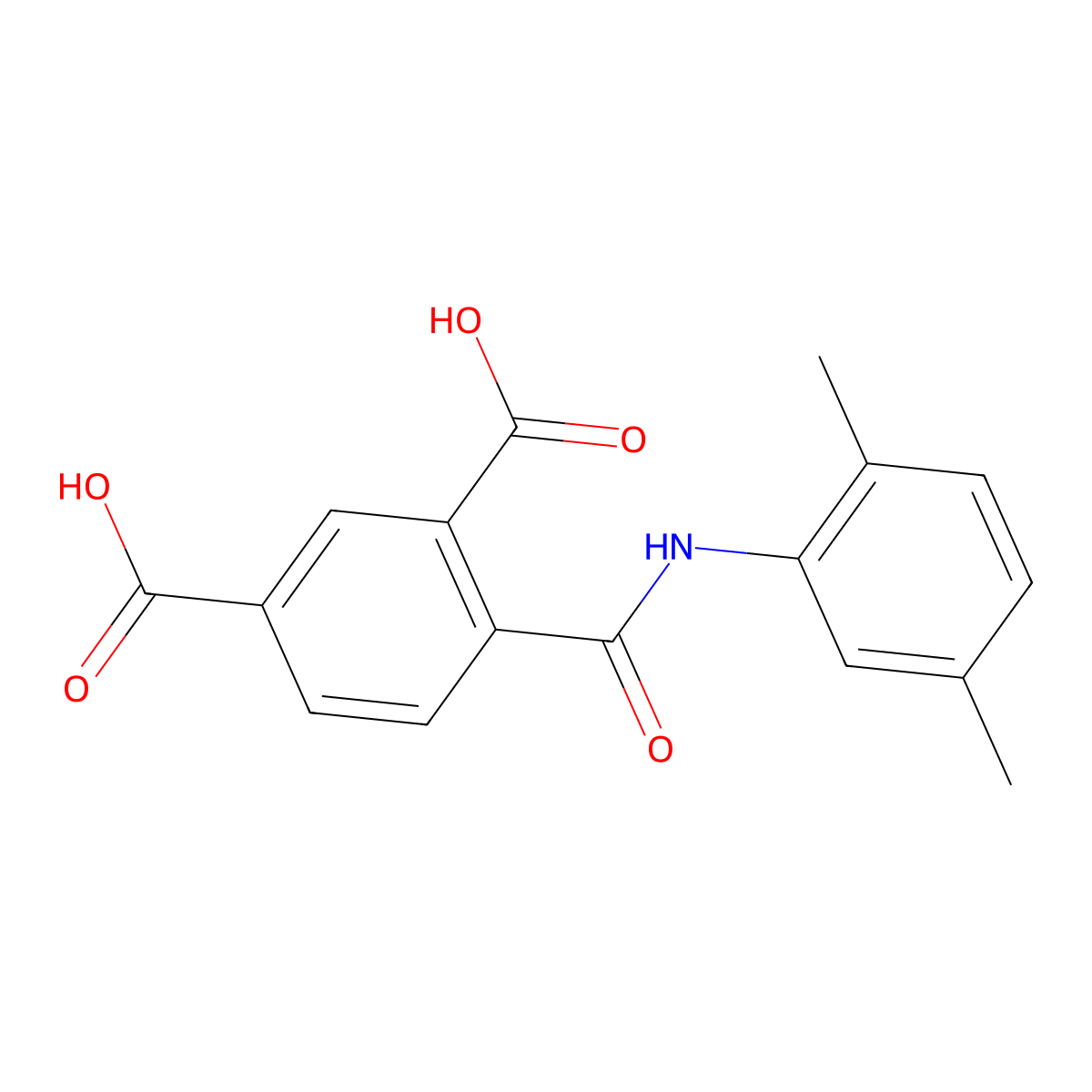 4-[(2,5-Dimethylanilino)carbonyl]isophthalic acid molecular structure, CAS 501095-47-2