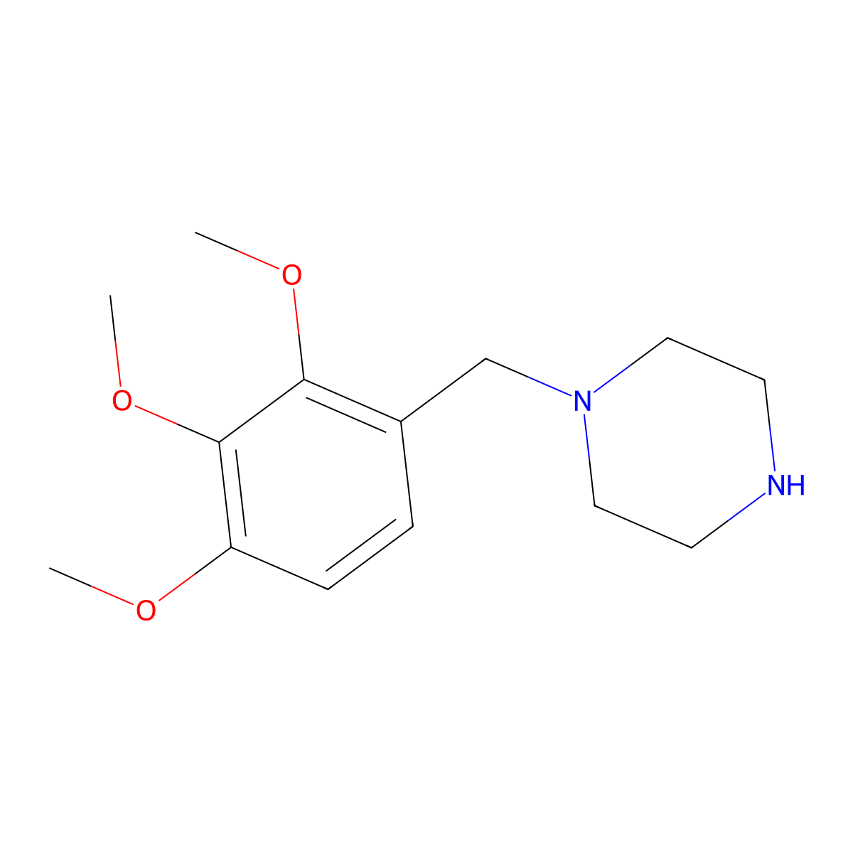 Trimetazidine molecular structure, CAS 5011-34-7