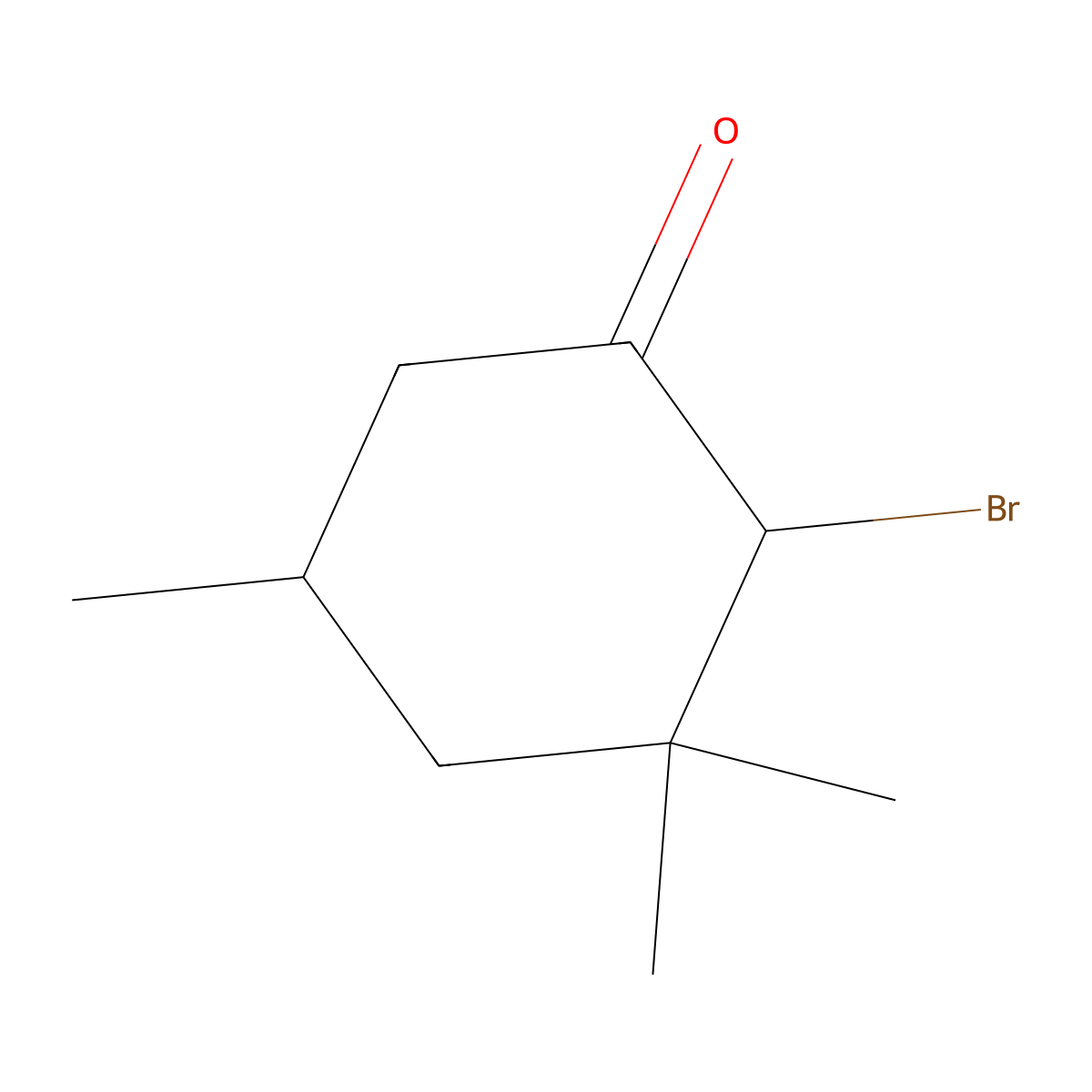 2-Bromo-3,3,5-trimethylcyclohexanone molecular structure, CAS 5011-84-7