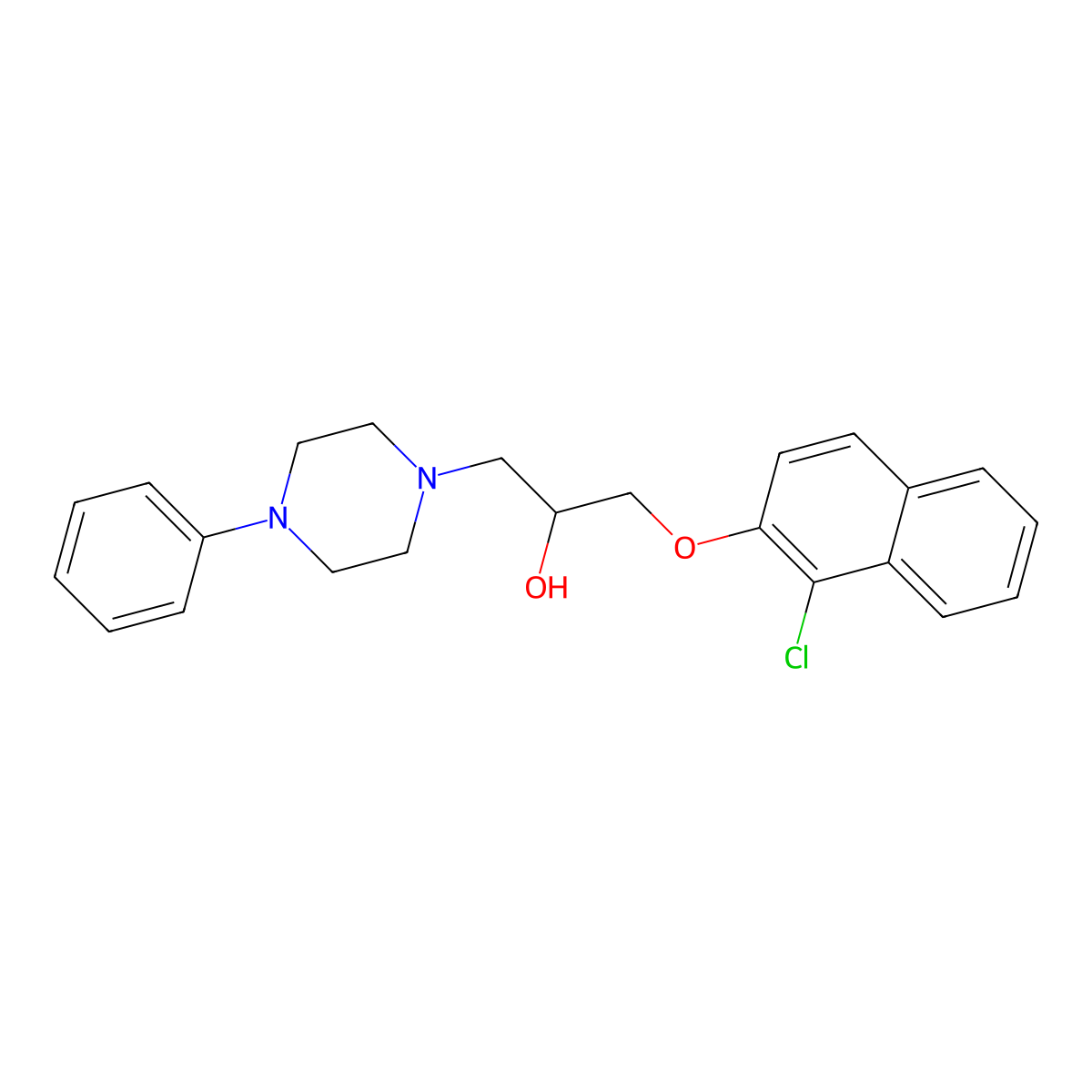 1-(1-Chloronaphthalen-2-yl)oxy-3-(4-phenylpiperazin-1-yl)propan-2-ol molecular structure, CAS 501104-09-2